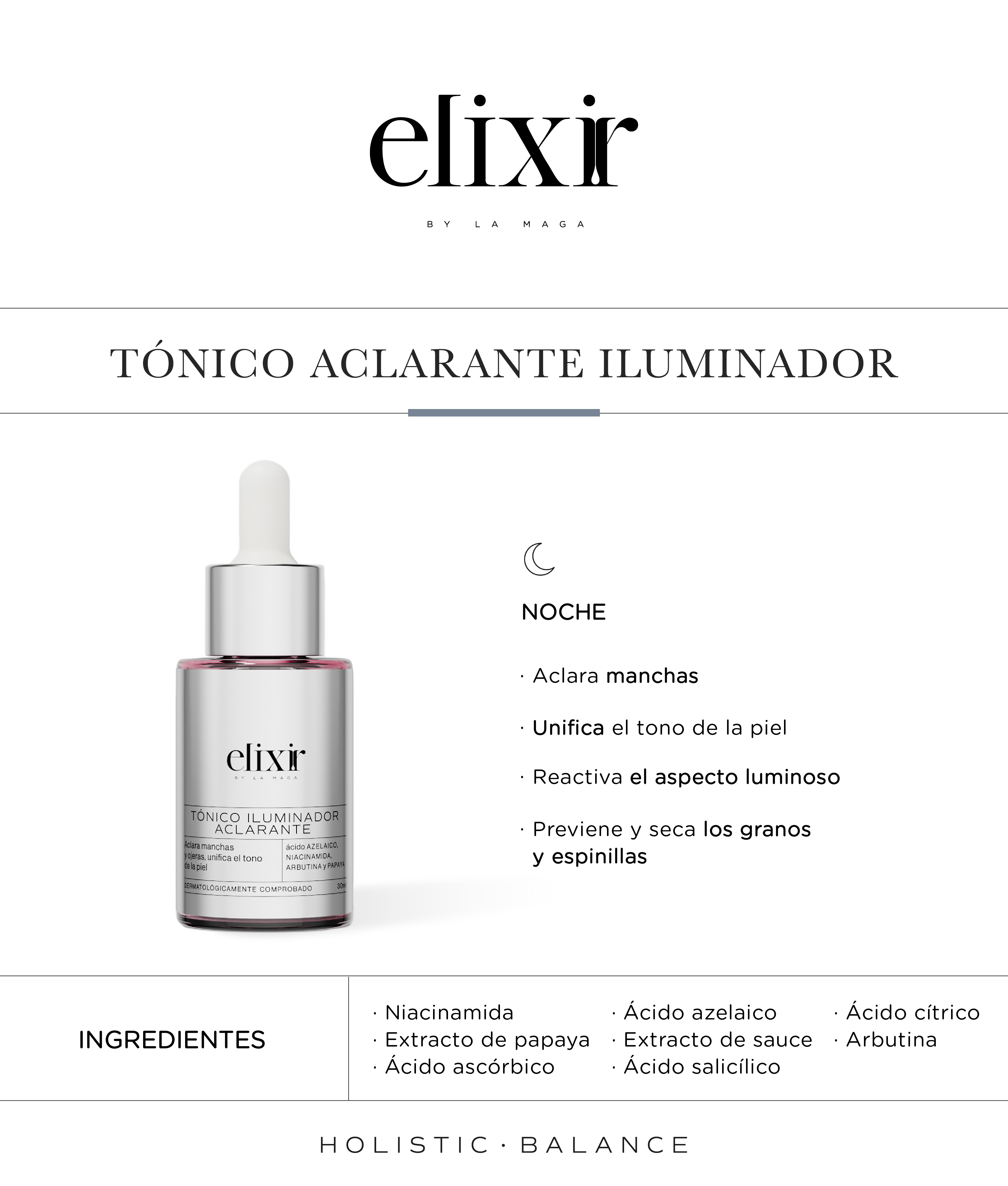 Tónico iluminador 30ml - Elixir
