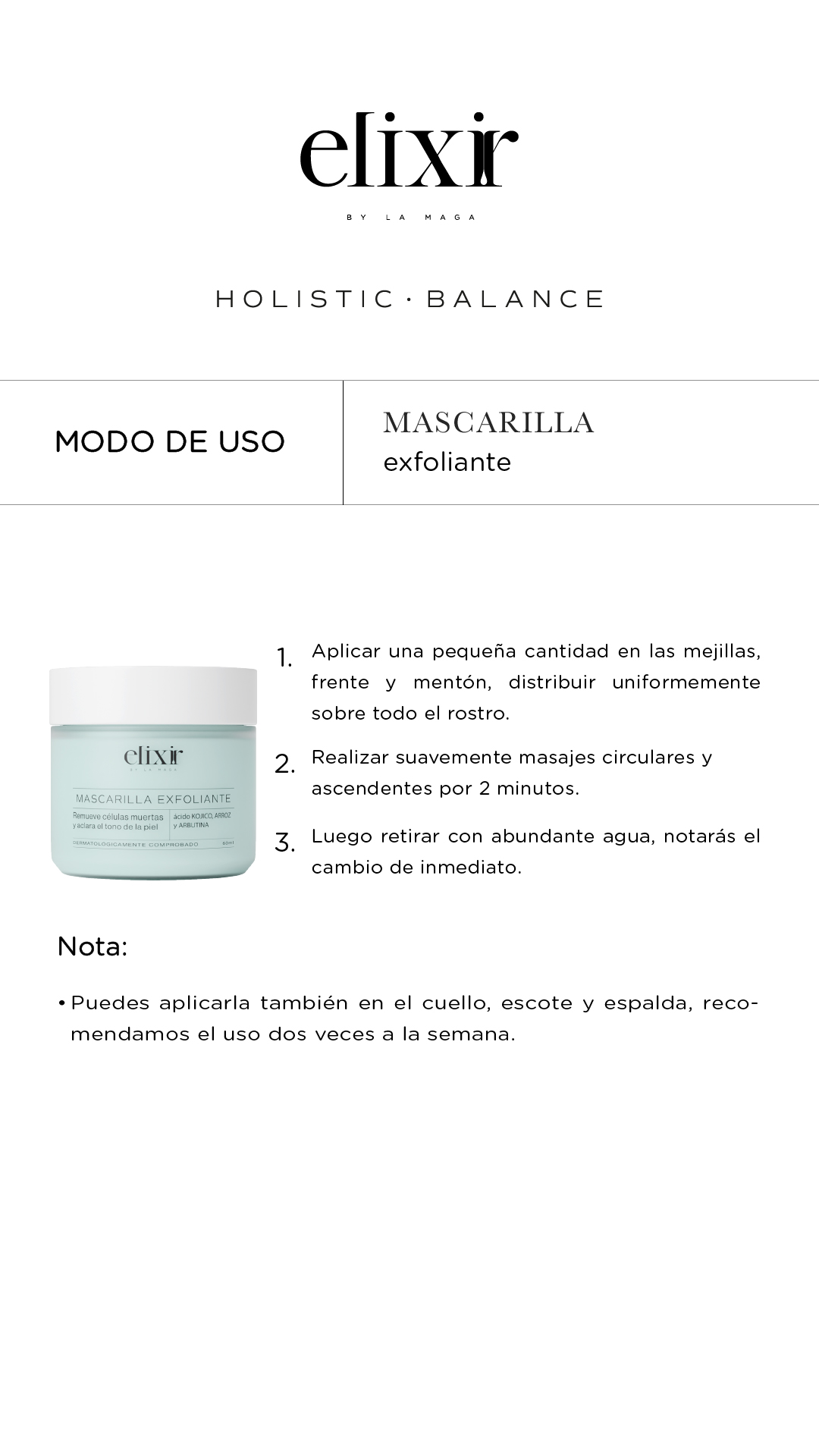 Mascarilla exfoliante 60ml - Elixir