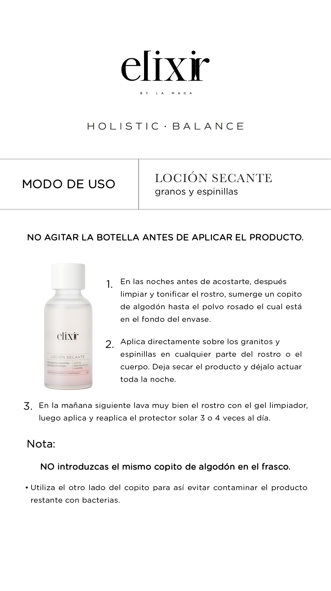 Loción Secante 30ml - Elixir