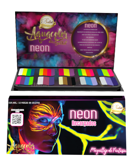 Paleta Multicolor Neón Aquacolor PT854 - Bellet Cosméticos