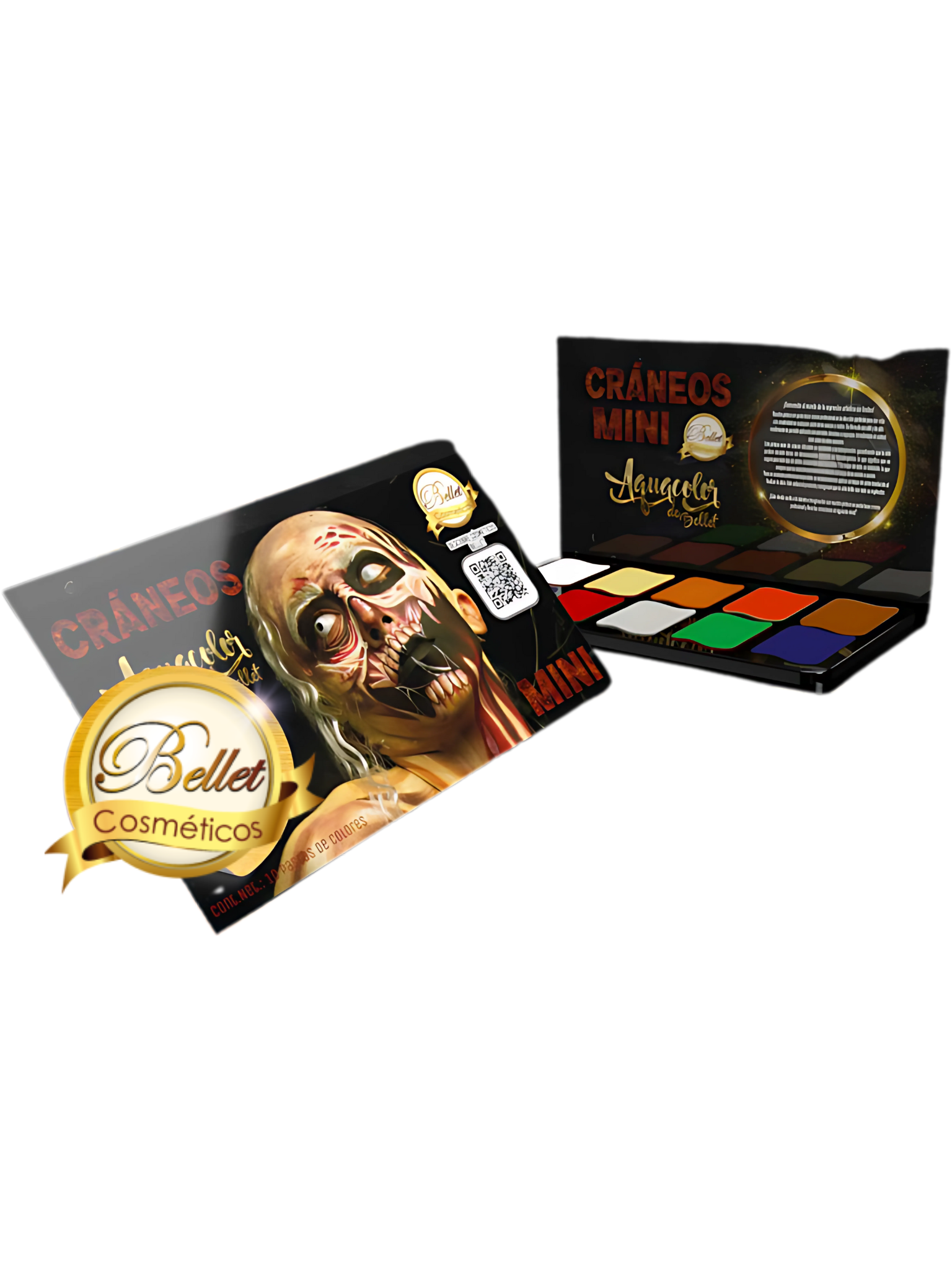 Paleta Aquacolor mate 10 tonos CRANEO Mini PT793 - Bellet Cosméticos