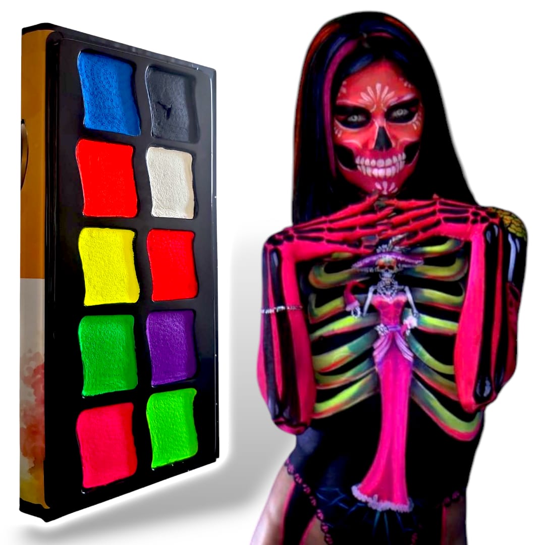 Paleta Neón 10 tonos Aquacolor Mini PT626 - Bellet Cosméticos