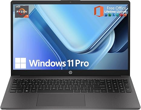 HP 2025 Updated 15.6" FHD Business Laptop, AMD Ryzen 7 7730U (64GB RAM | 2TB SSD), Numeric Keypad, Webcam, Window 11 Pro, MS Office Pro, WiFi 6& Bluetooth with with LTP Accessory Kit