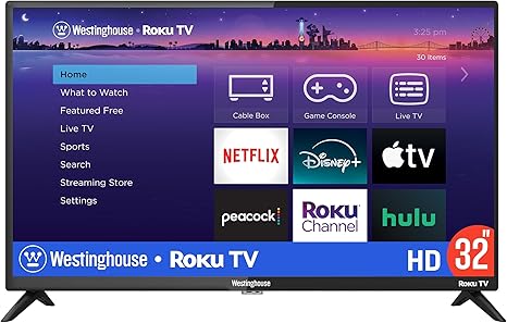 Westinghouse 32 Inch HD LED Smart Television Roku TV, 720P, Wi-Fi Connectivity, Mobile App, Flat Screen, Compatible with Apple Home Kit, Alexa, Google Assistant
