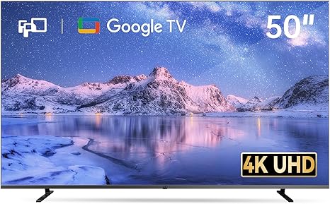 FPD CG50-C3 50 Inch 4K LED Smart TV with Google TV, Google Play Built-in, Google Cast, HDR 10, MEMC, Voice Remote, Dolby Atmos, Dolby Vision, UHD, Stream Live Television, 2024