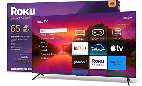 Roku Smart TV – 65-Inch Plus Series 4K QLED RokuTV with Roku Voice Remote Pro, Dolby Vision, Striking 4K Resolution, Automatic Brightness, & Seamless Streaming – Live Local News & Sports