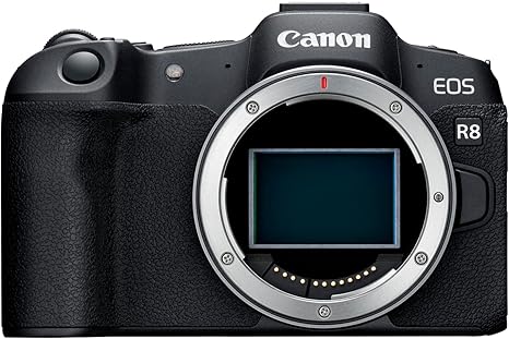 Canon EOS R8 Mirrorless Camera (Body Only), Full-Frame Hybrid Camera, 24.2 Megapixel CMOS Image Sensor, 4K Video, Content Creator Camera, Black