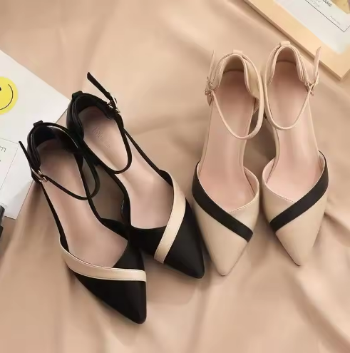 Women's Two-Tone Pointed Toe Heels