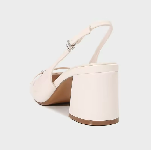 Women's Cream Block Heel Shoes