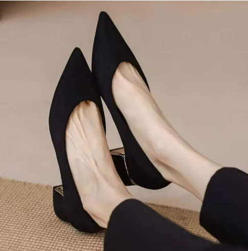 Black Pointed-Toe Flats
