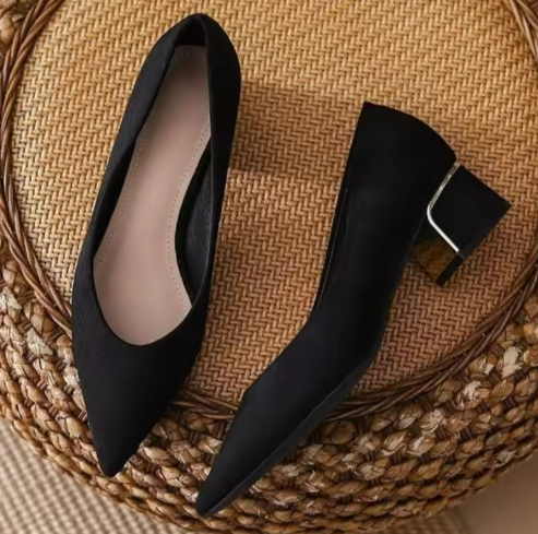 Black Pointed-Toe Flats