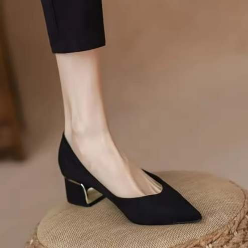 Black Pointed-Toe Flats