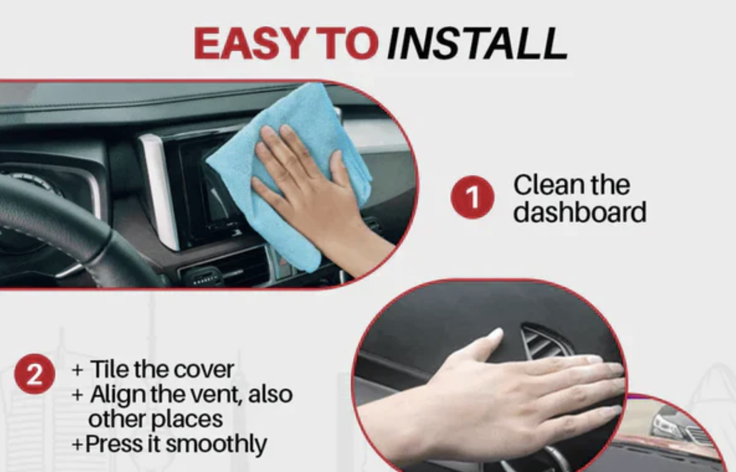 Apex Custom Fit Dashboard Mat Cover For Sedan, Hatchback, , MPV, Truck, SUV etc.