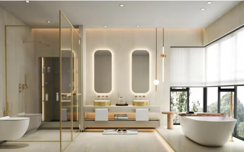 Elegant Gold Rimmed Wash Basin