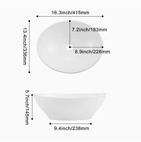 Modern Oval Ceramic Sink