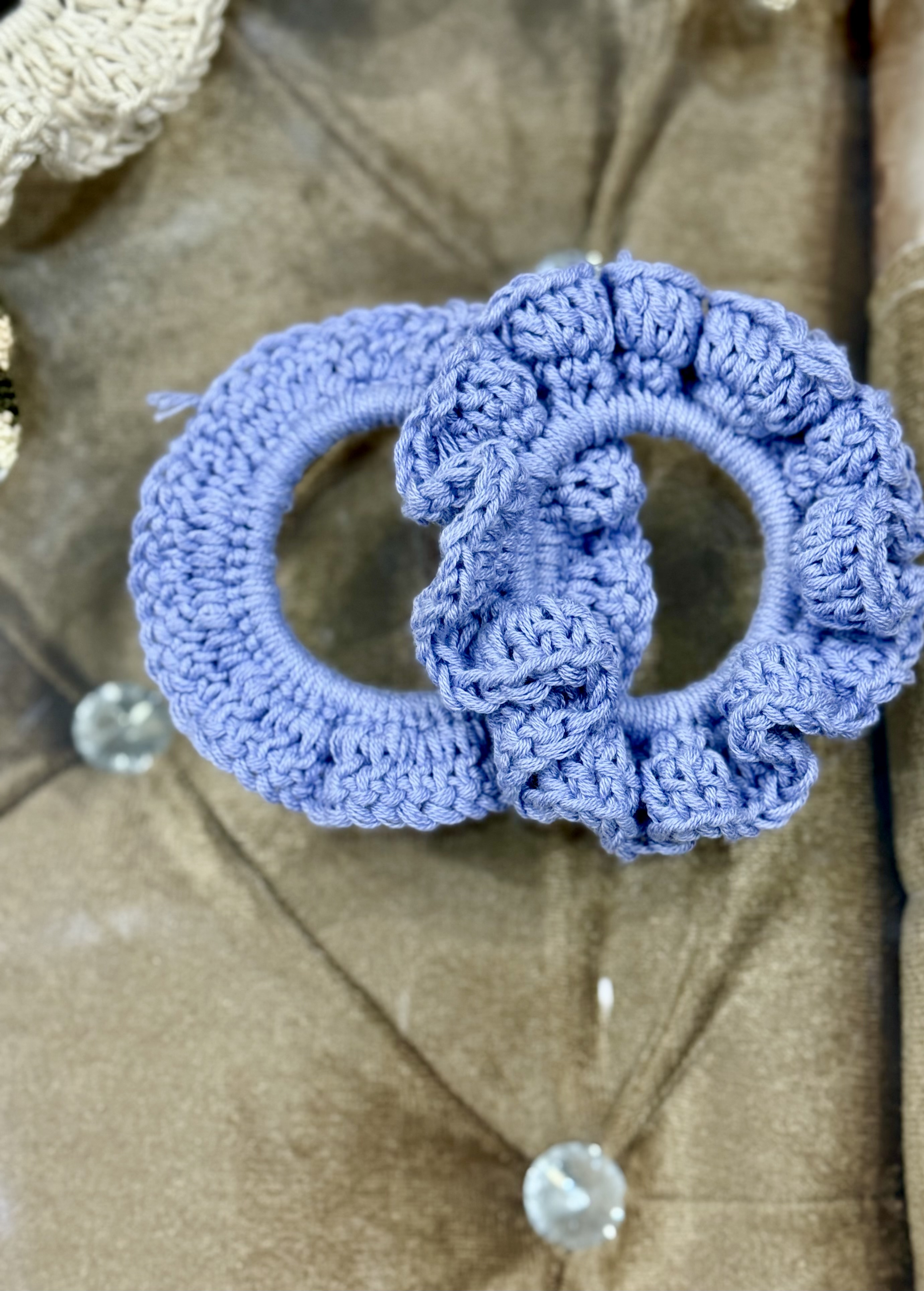 Handmade Lavender Crochet Scrunchies