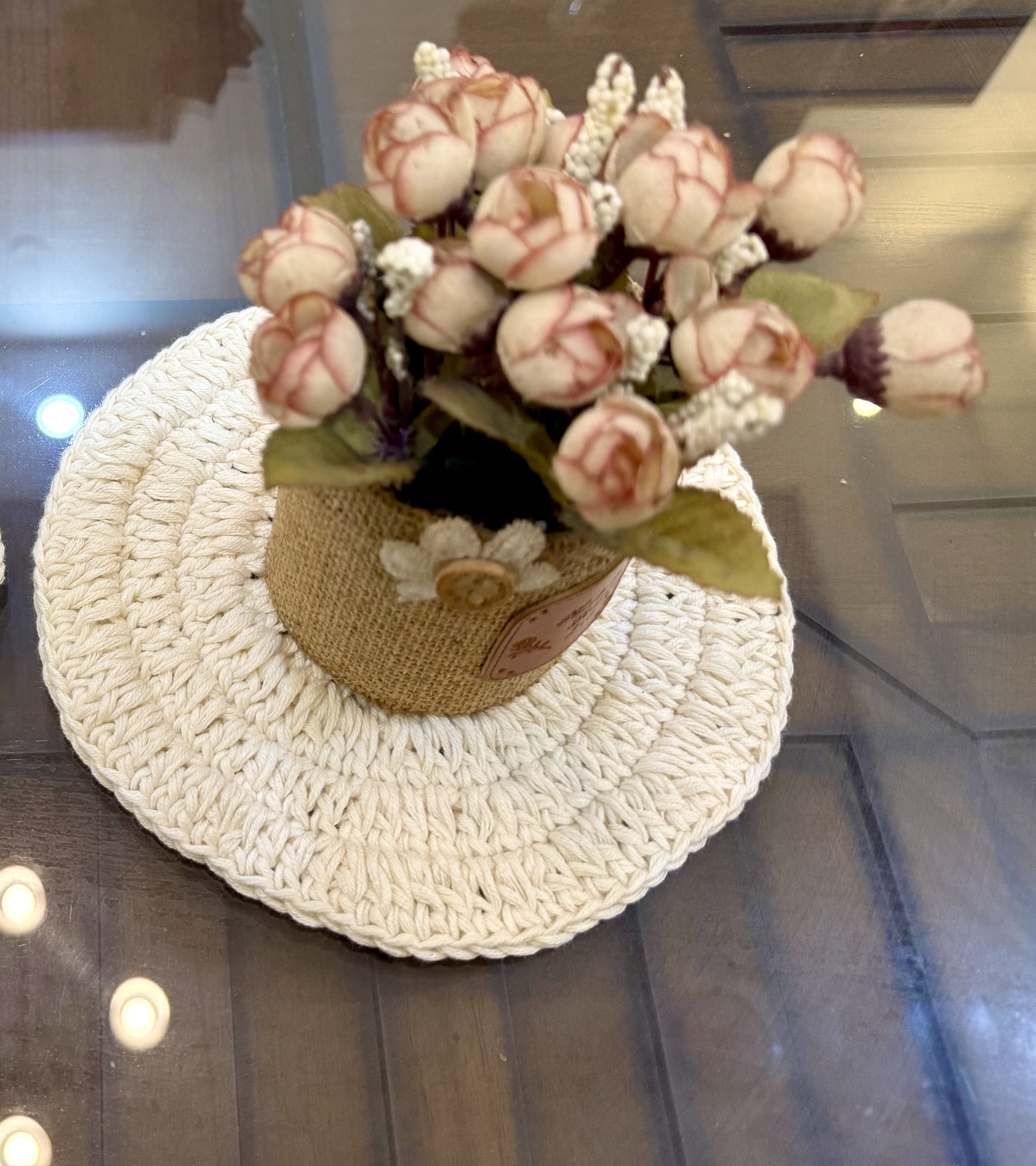 White Handmade Crochet Table Mat