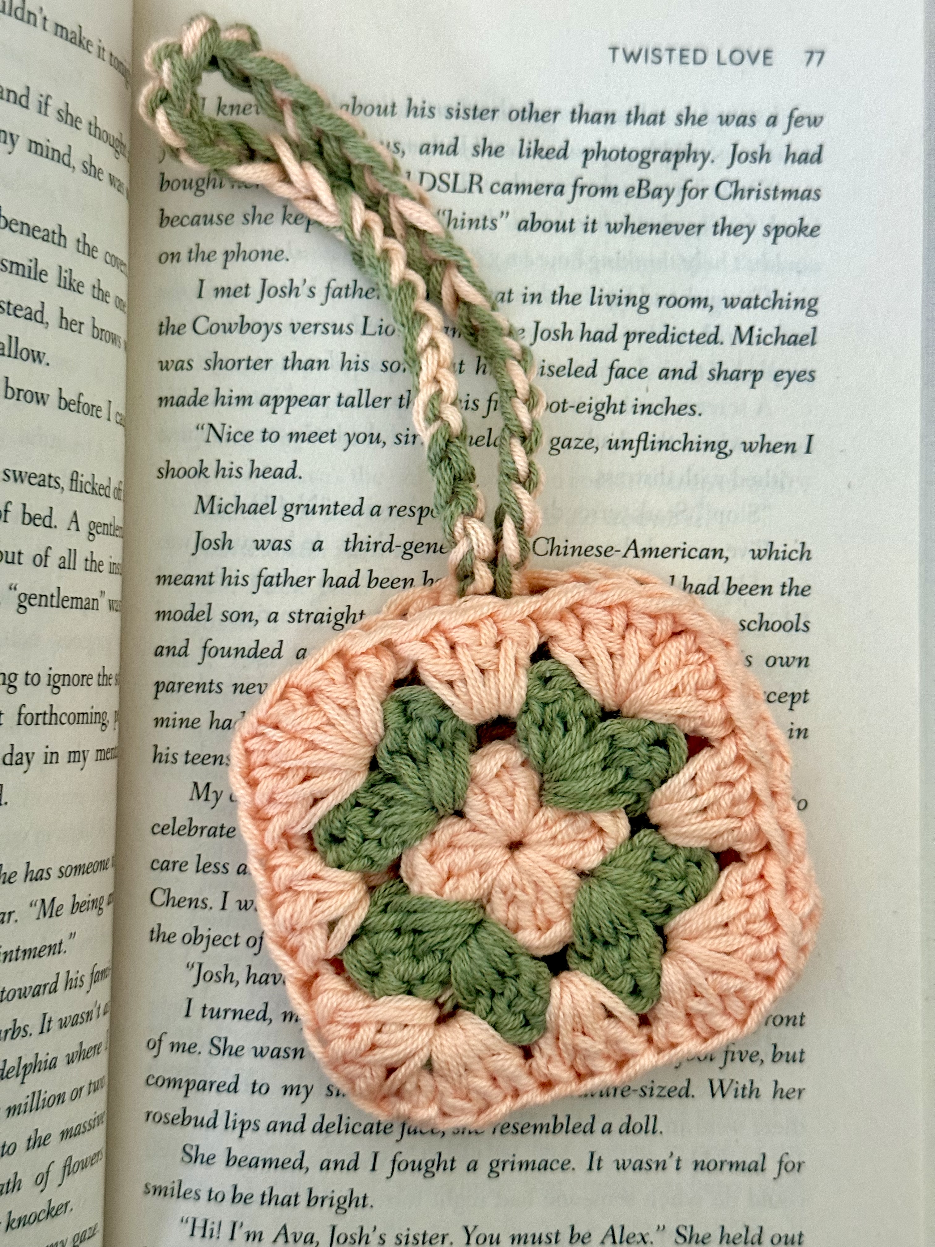 Peach AirPods Cover with Green Center & Hanging