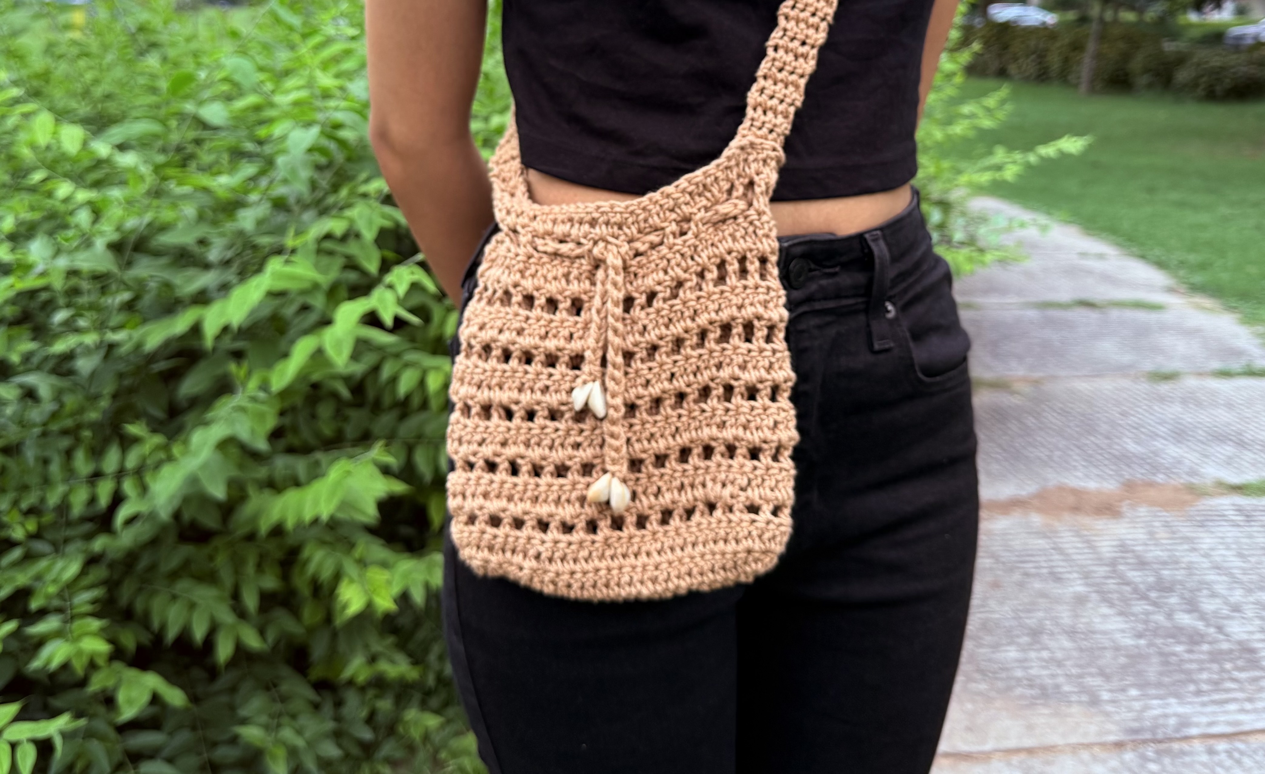 Boho Shell Crochet Sling ๐โจ