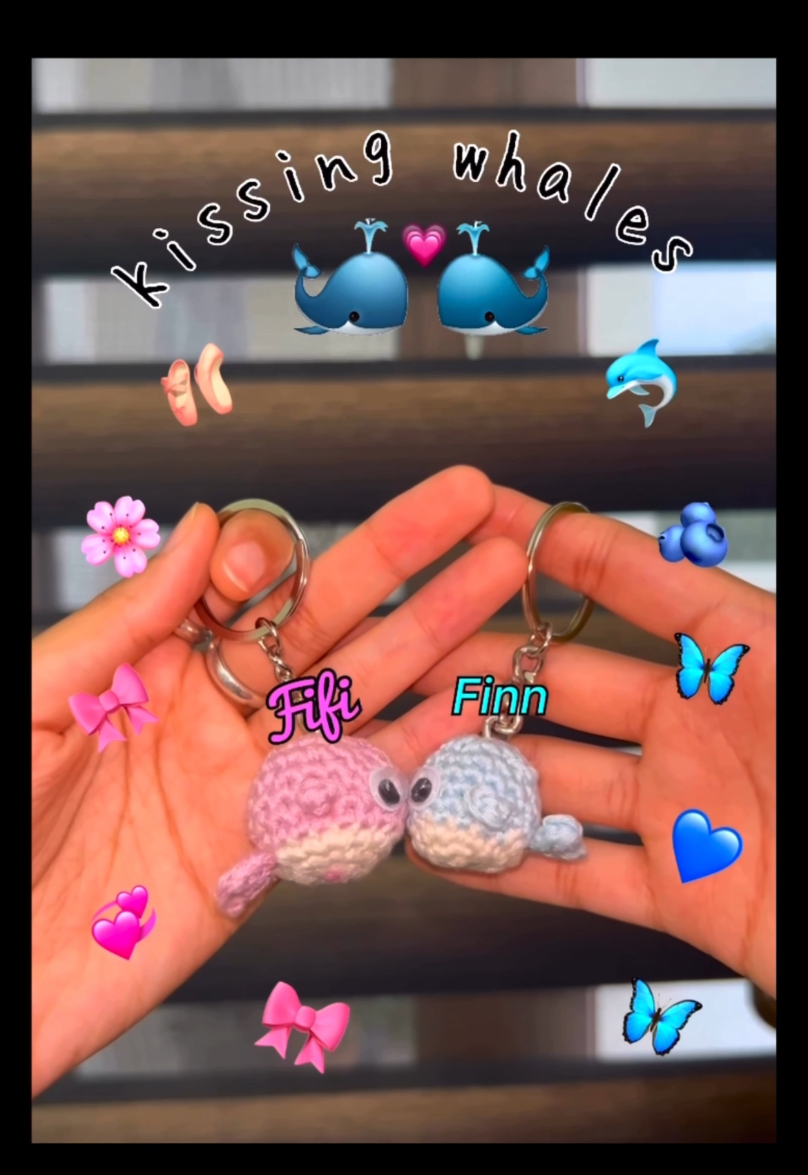 Whaley in Love – Crochet Whale Keychain Duo🐳✨