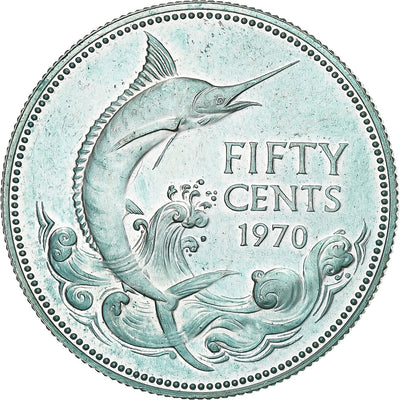 Bahamas, Elizabeth II, 50 Cents 1970 - Franklin Mint - Silver - MS(64) - KM:7