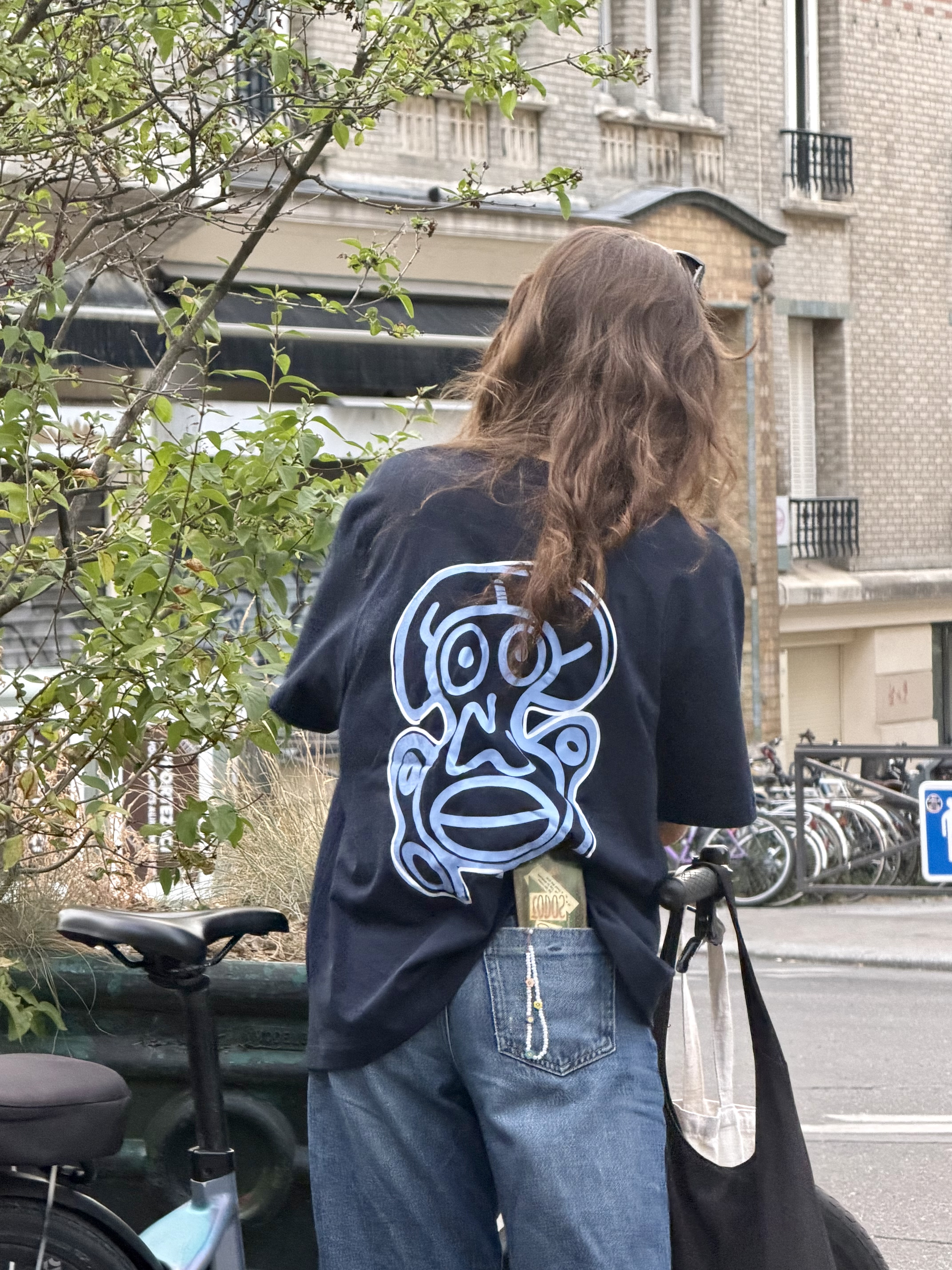 Oeuvre artistique sur textile - Bleu Vagabond