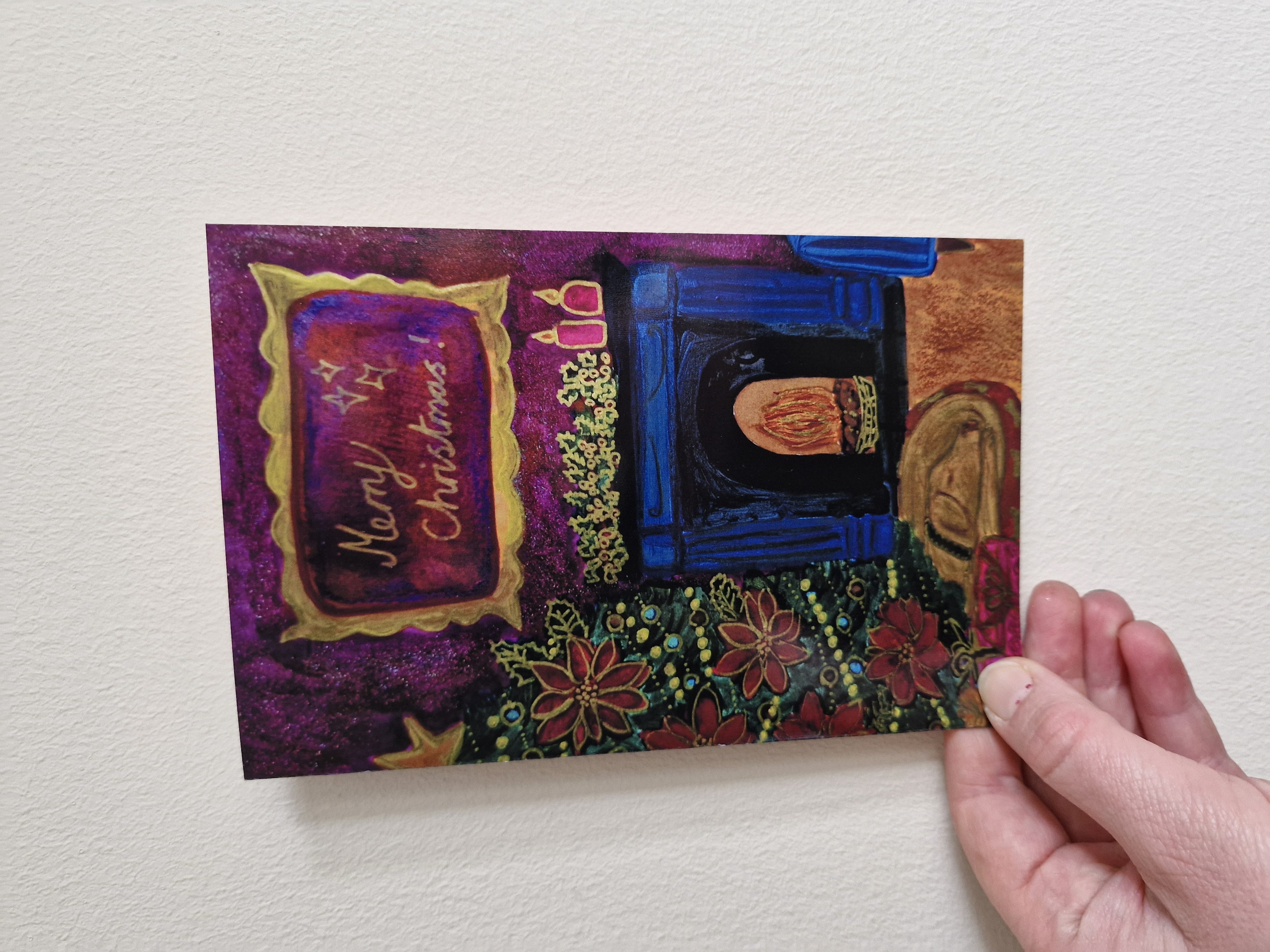 Cosy Fireplace Christmas Card