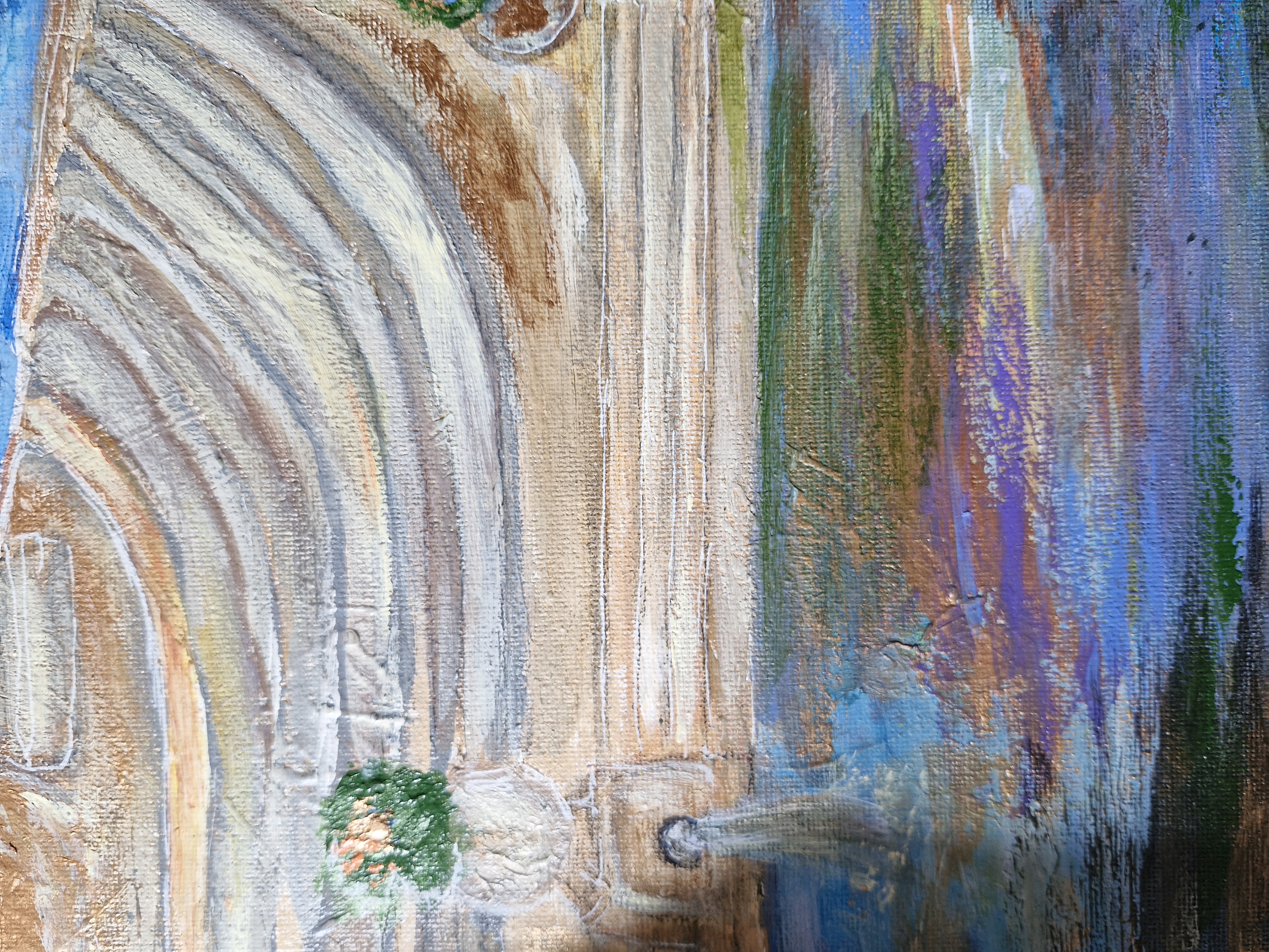 Ancient Greek Garden Scene on A3 Flat Canvas 