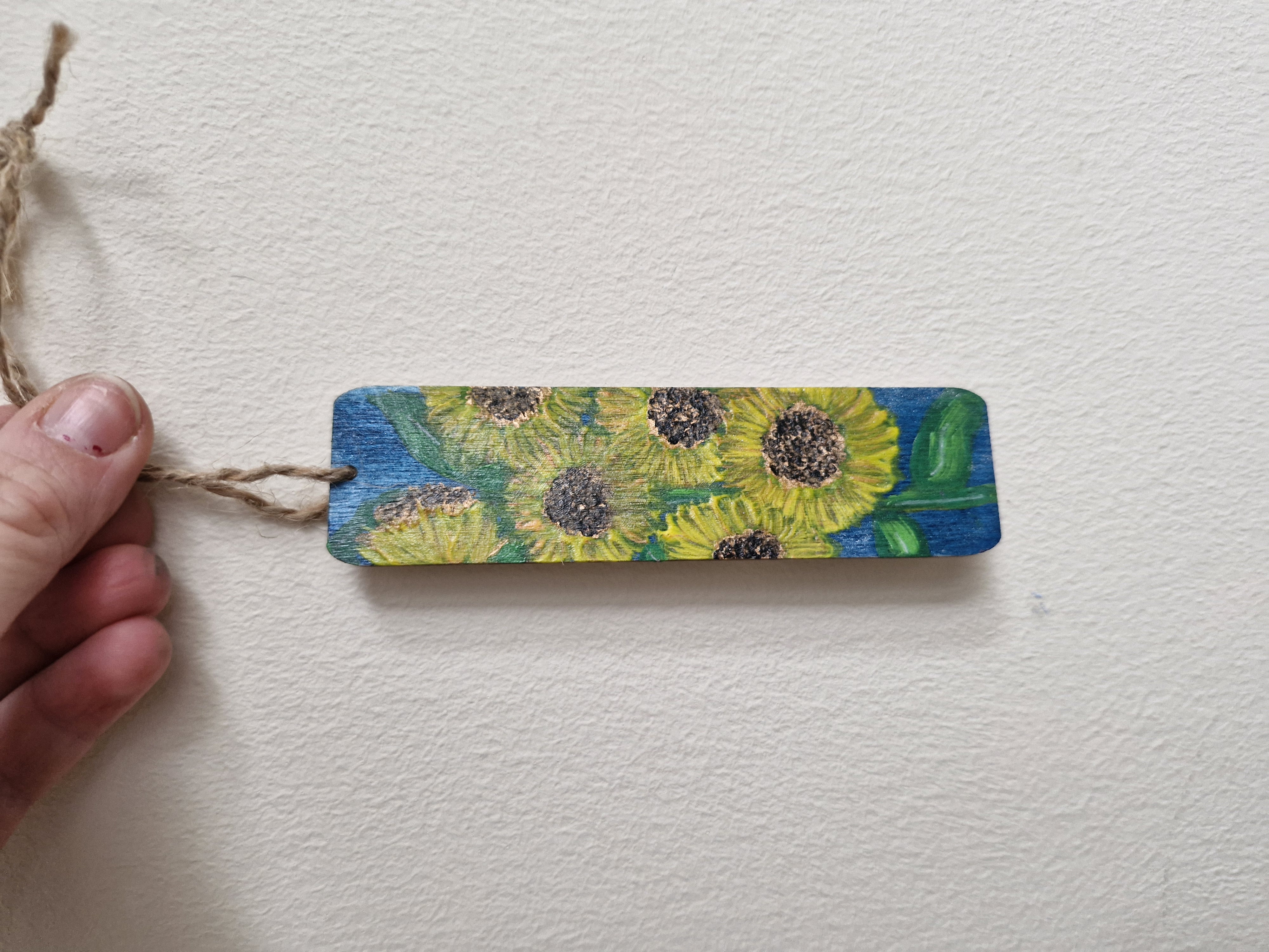 Handpainted Sunflower Wooden Bookmark