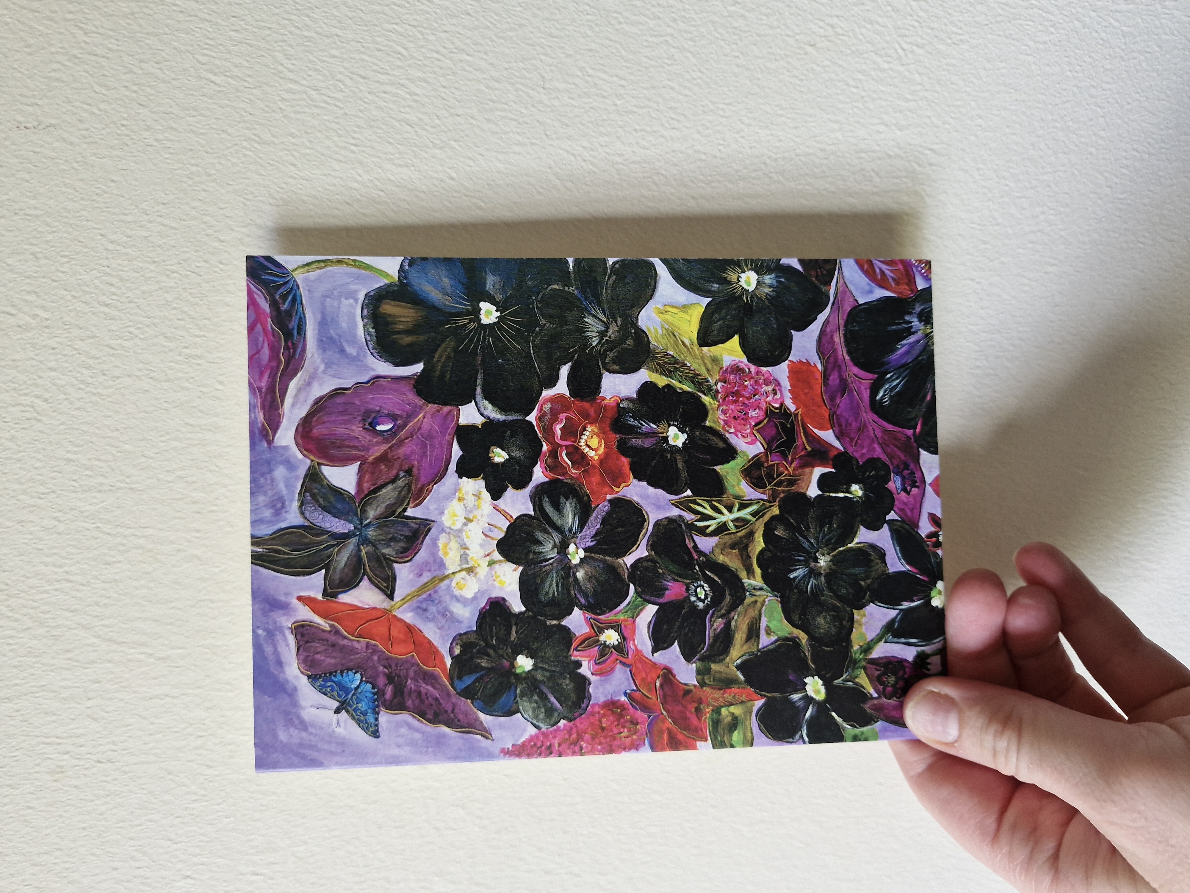Black Flowers Greeting Card