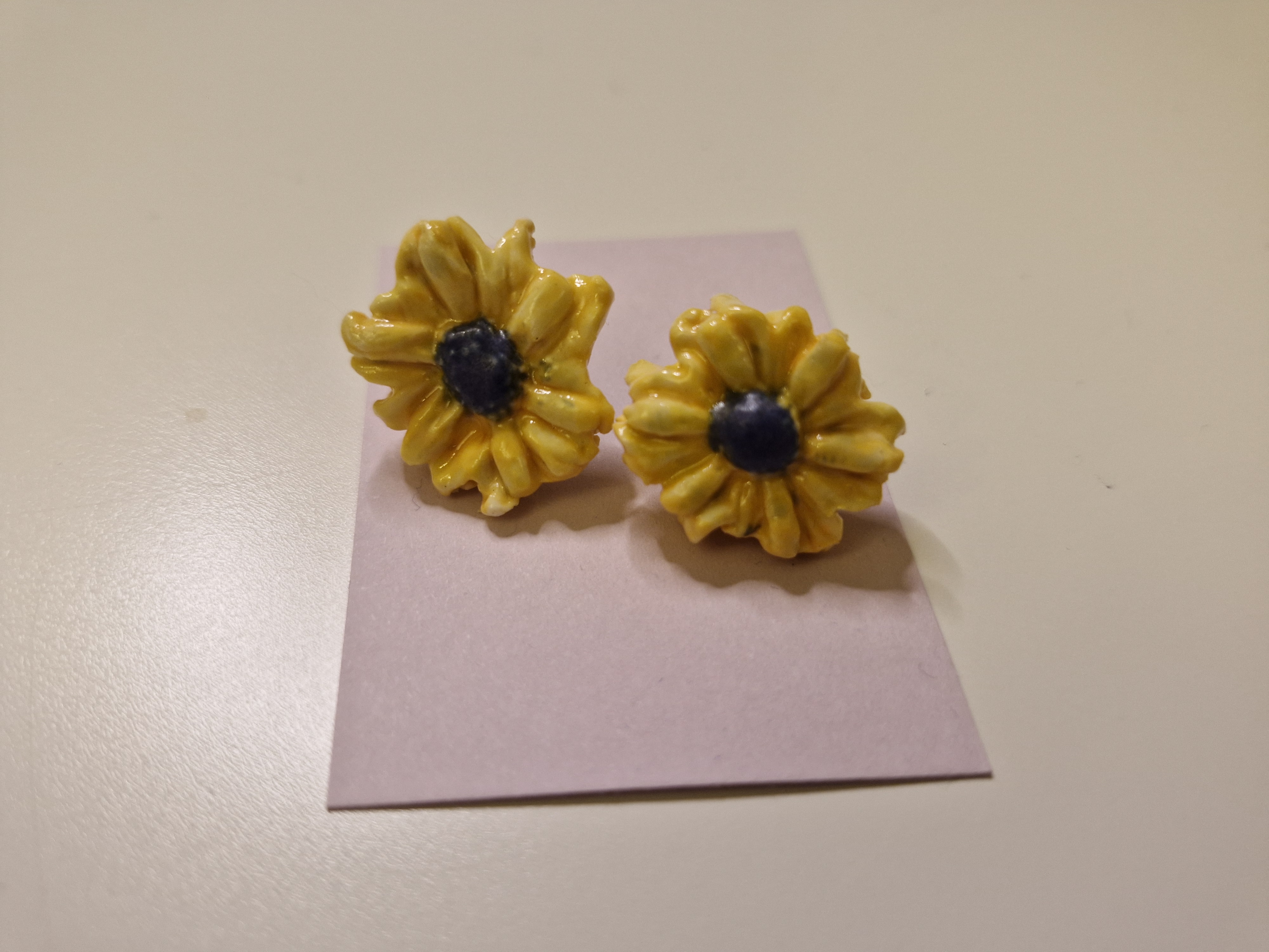 Porcelain Yellow Flower Earrings 