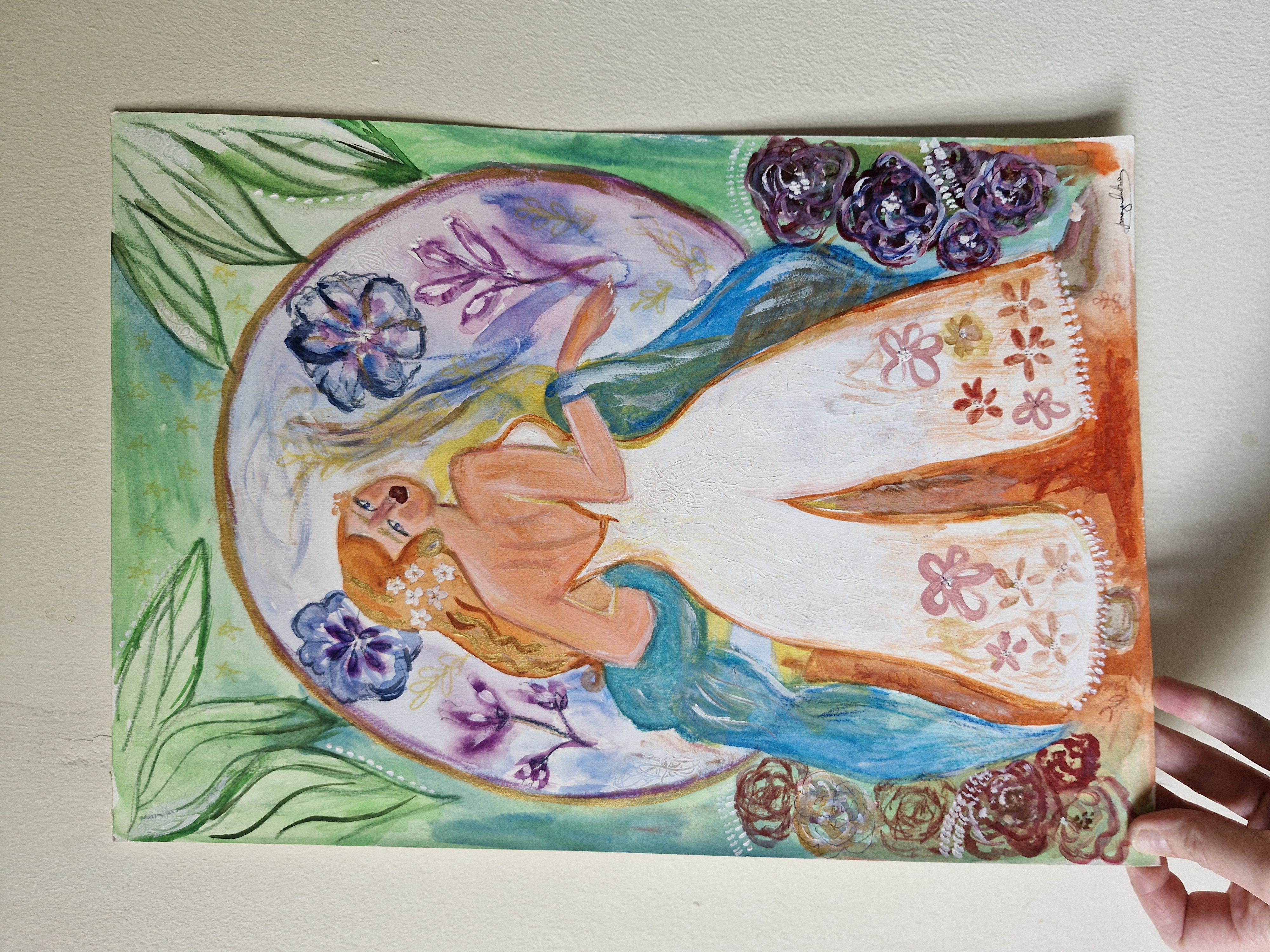 Reflecting by the Flower Mirror on A3 300gsm Paper