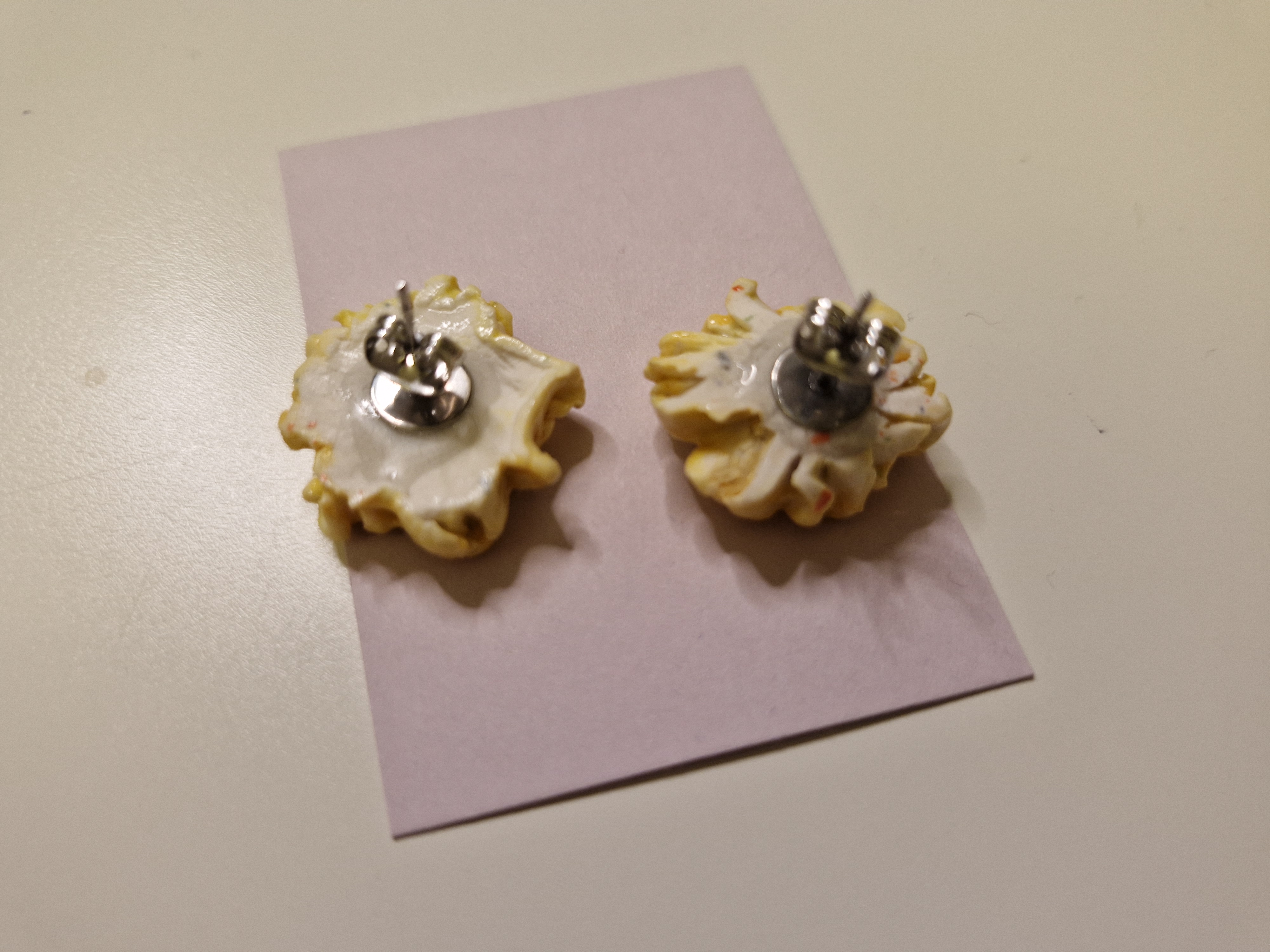 Porcelain Yellow Flower Earrings 