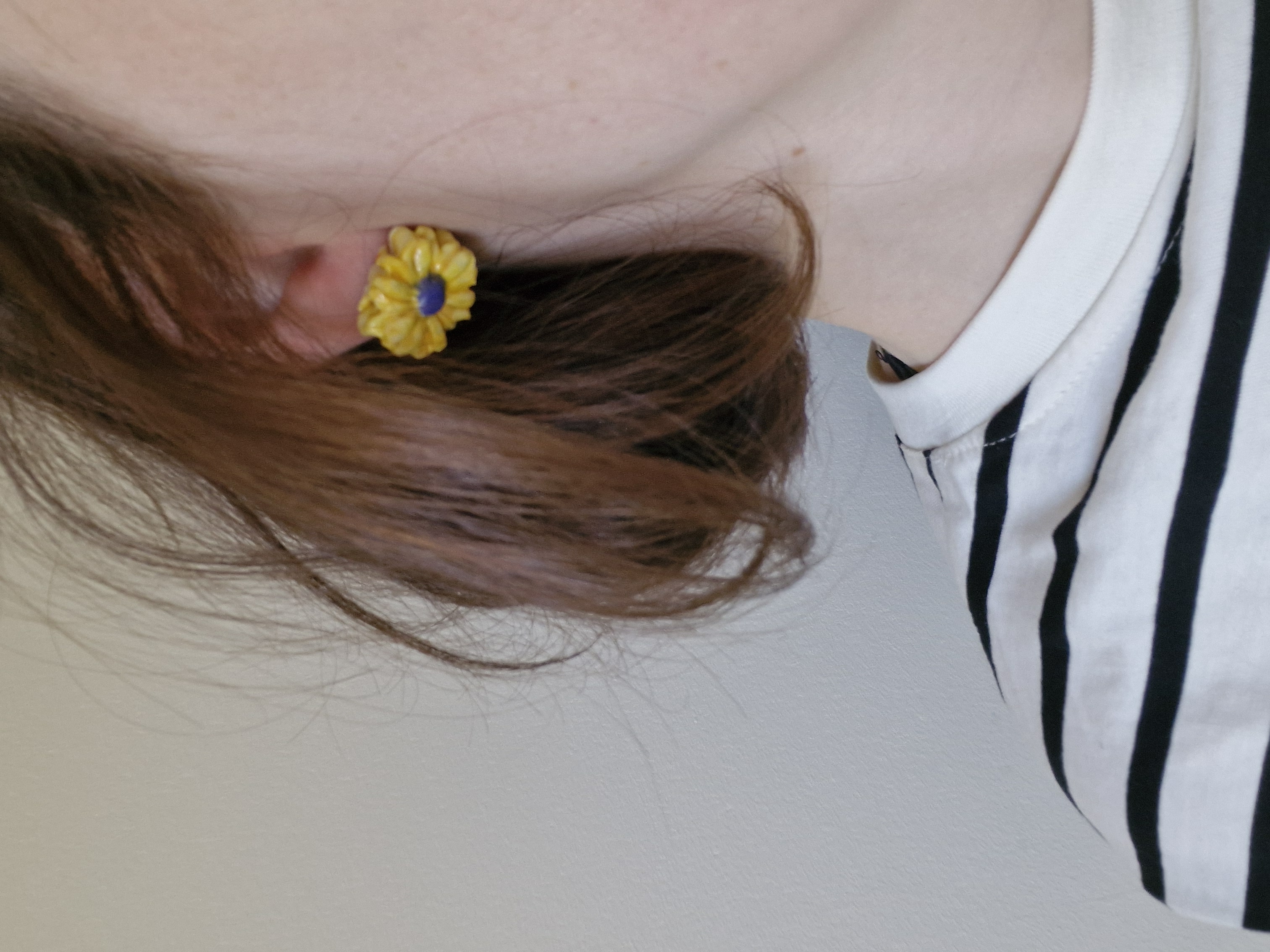Porcelain Yellow Flower Earrings 