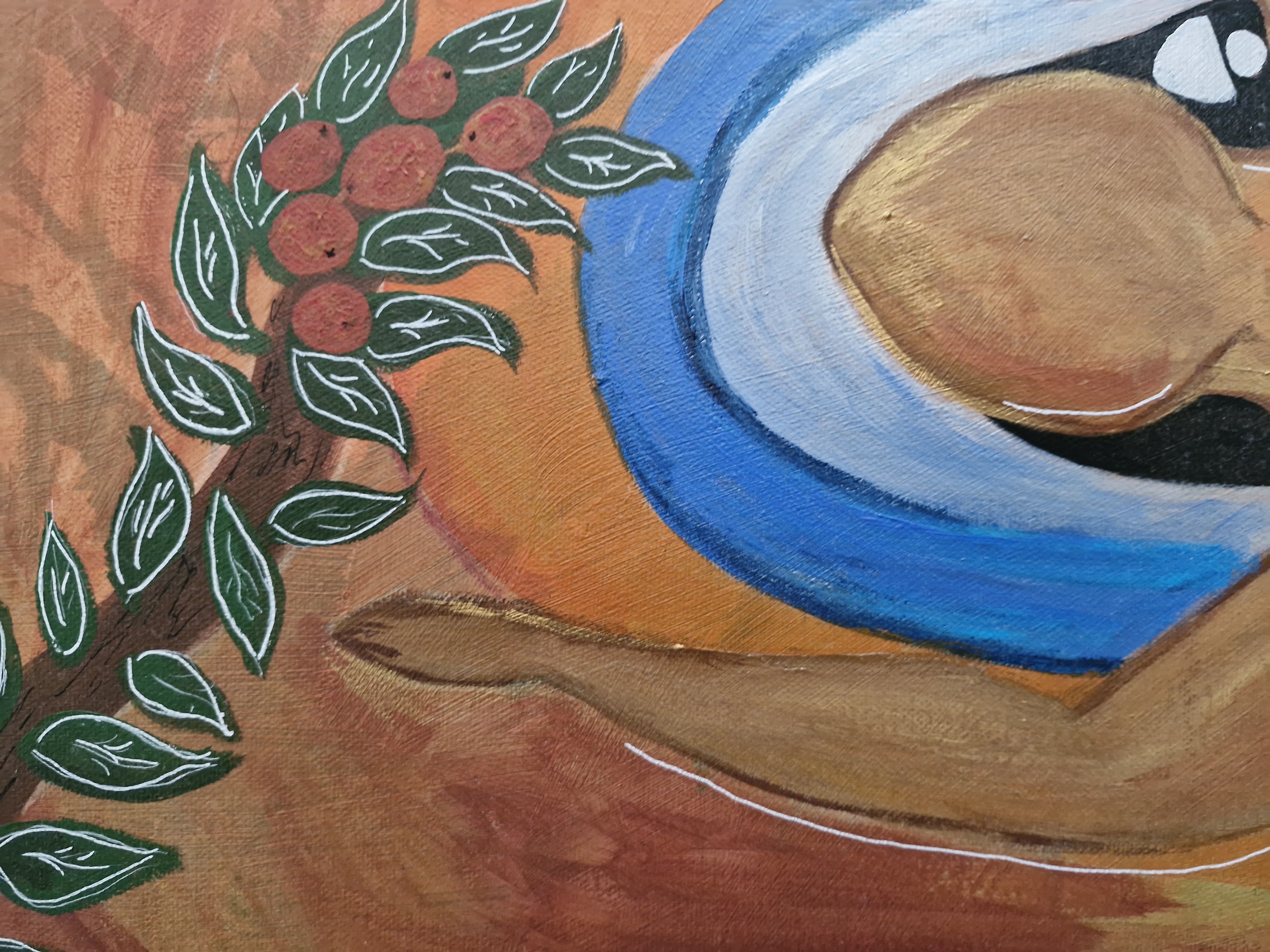 Oranges and Sunshine Painting on A0 Canvas Board