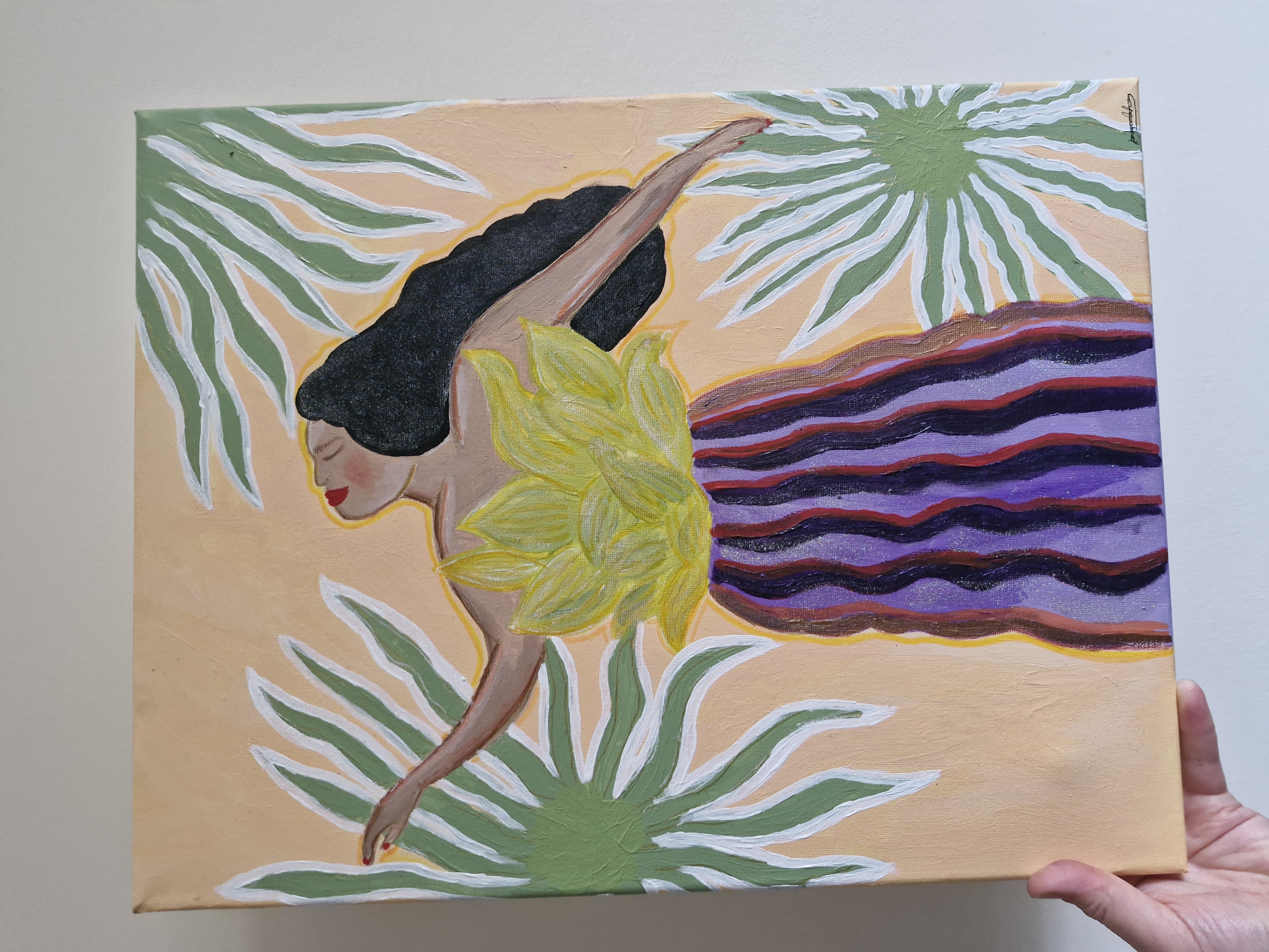 Being in the moment on A3 Canvas Board