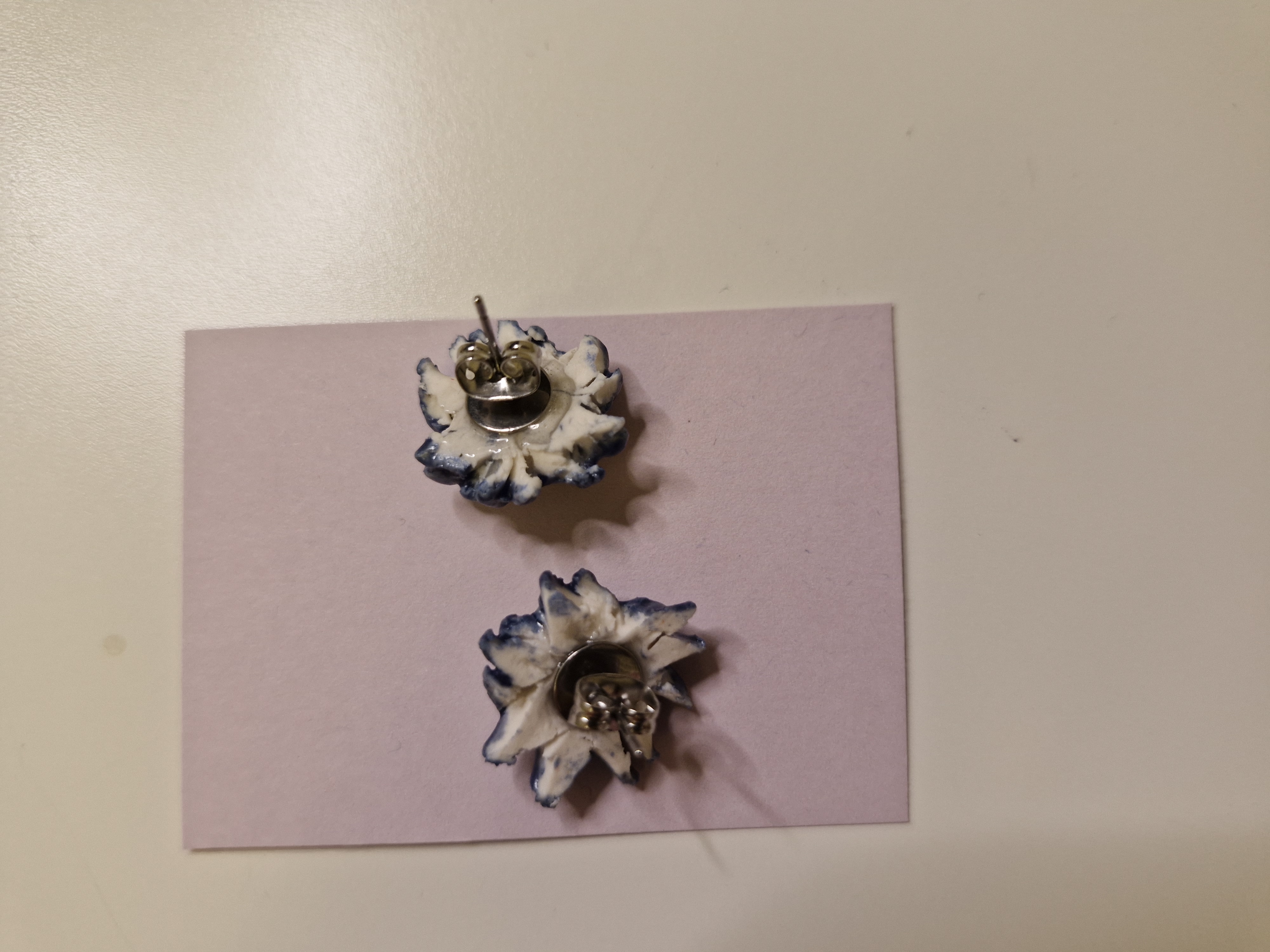 Porcelain Blue Flower Earrings
