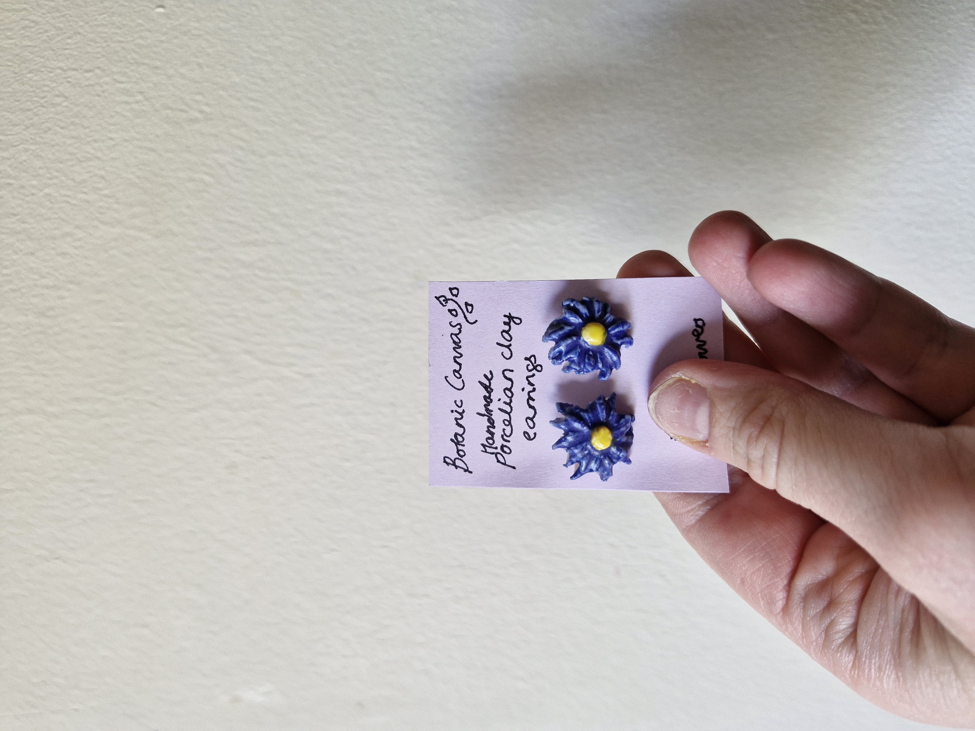 Porcelain Blue Flower Earrings