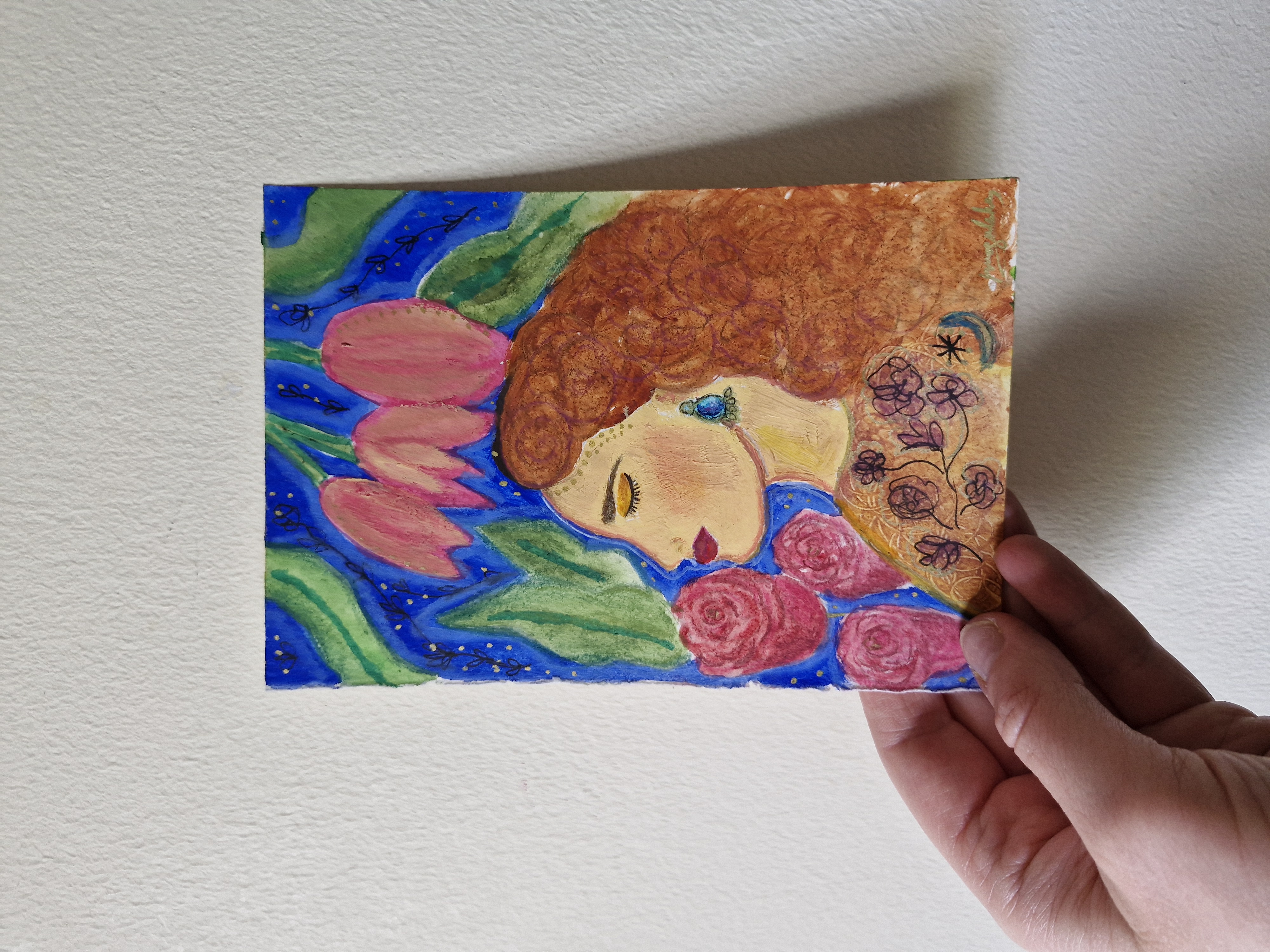 Lady in a Flower Dream, A6 Paper