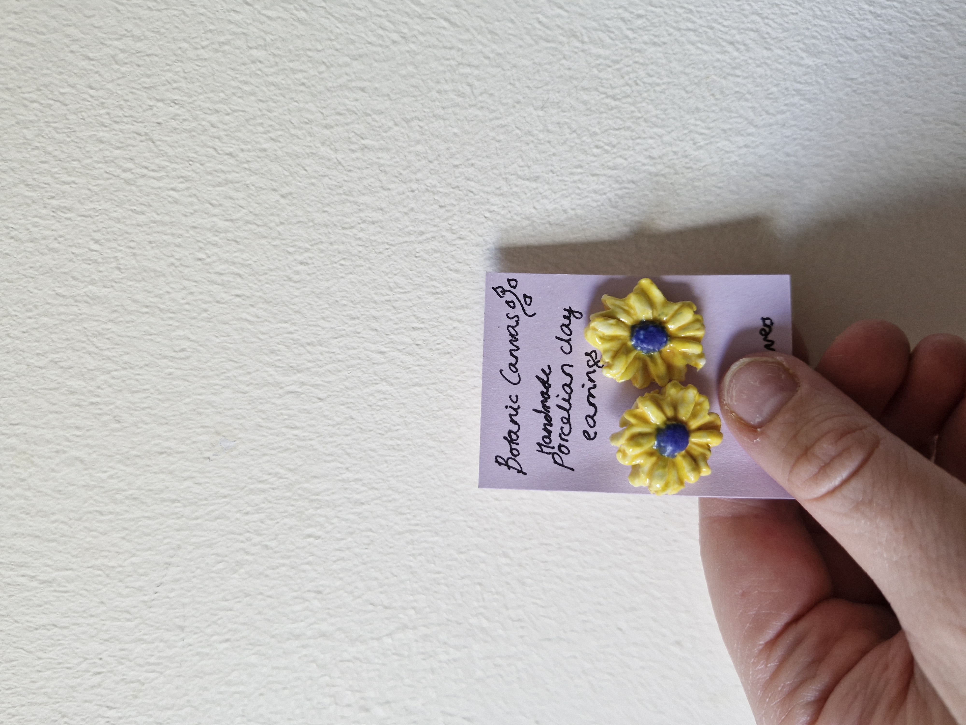 Porcelain Yellow Flower Earrings 