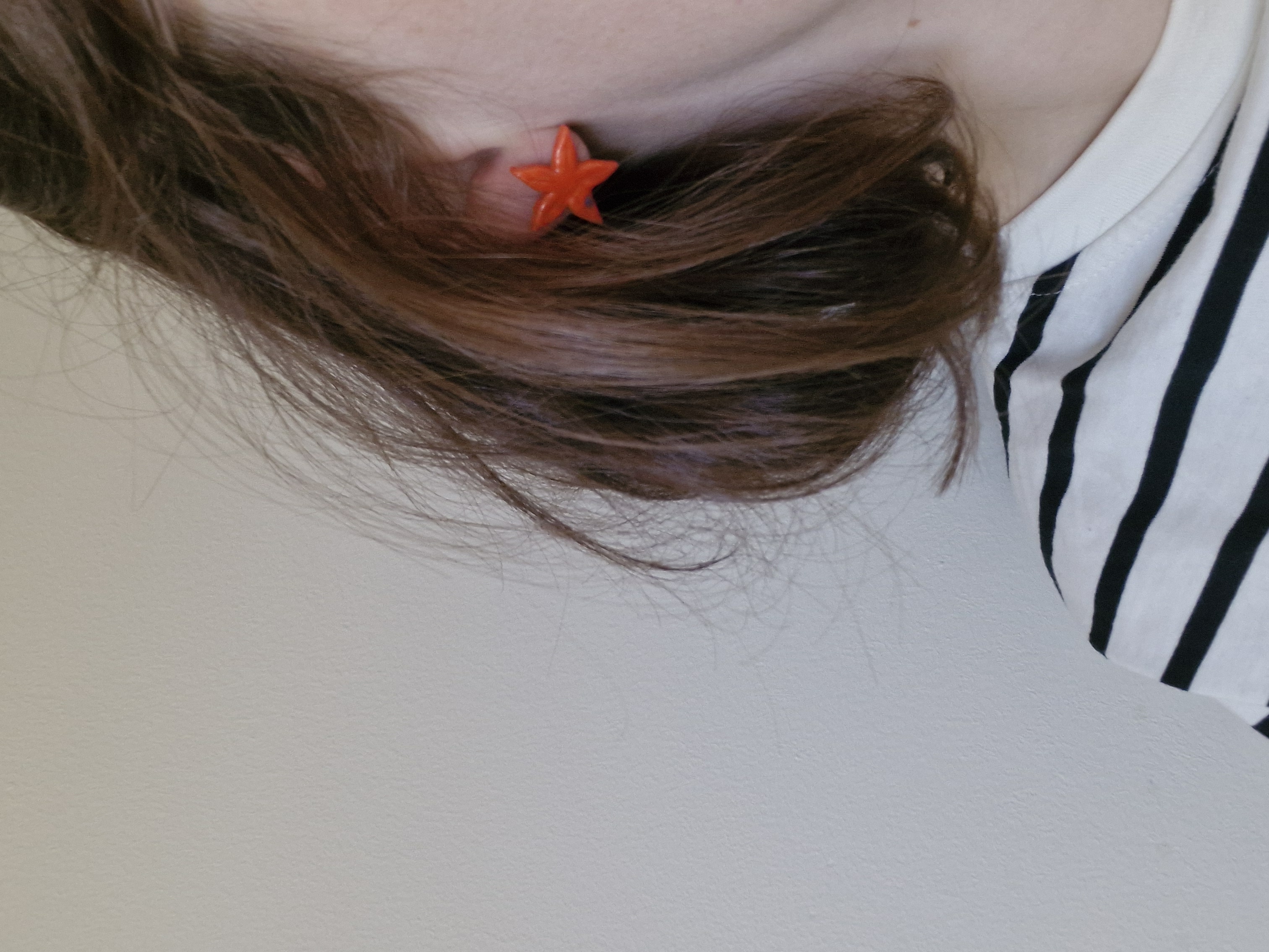 Porcelain Orange Starfish Studs