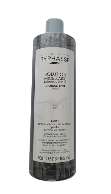 desmaquillante byphasse charbon actif 500 ml