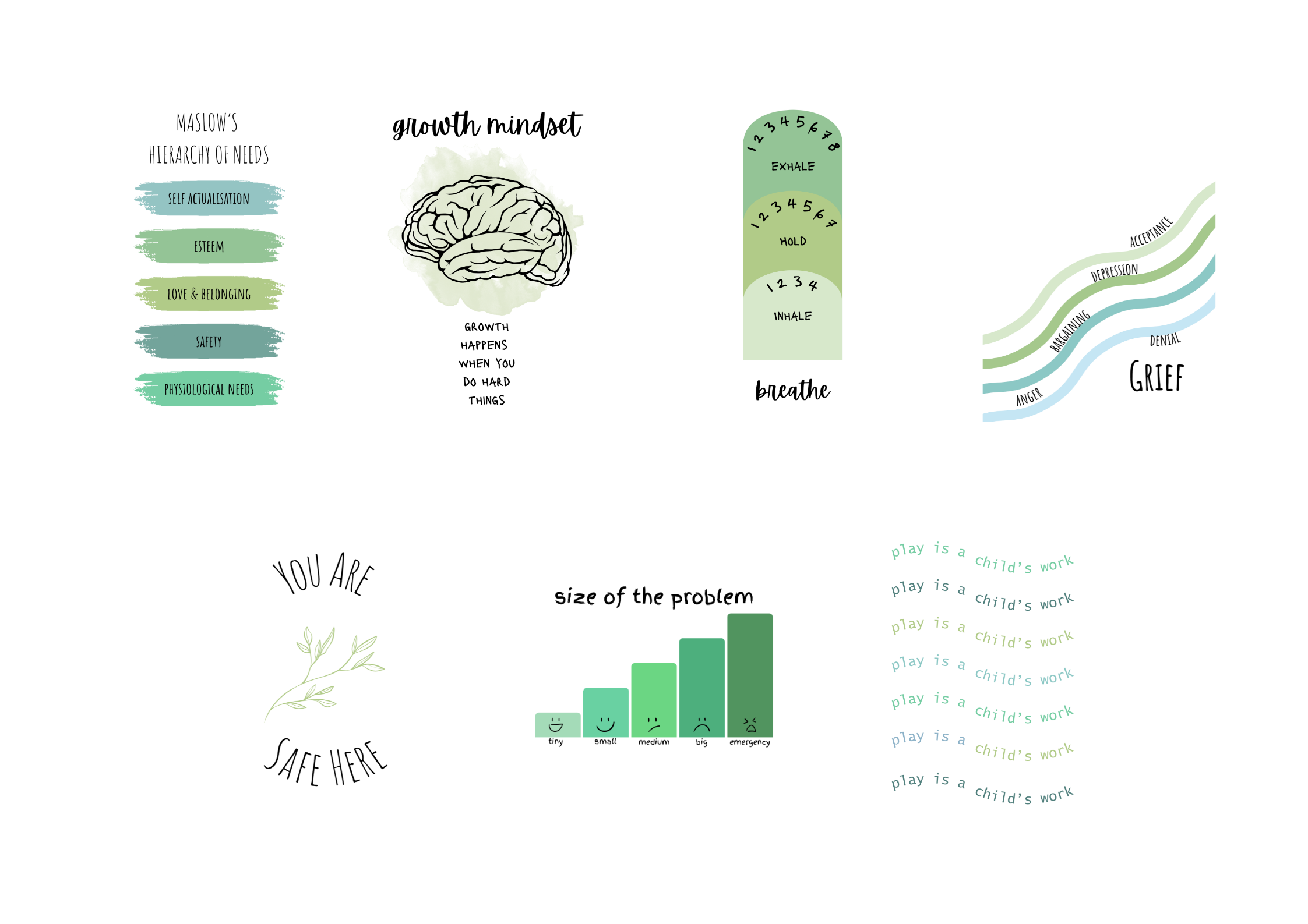 Inspirational Poster Bundle Green