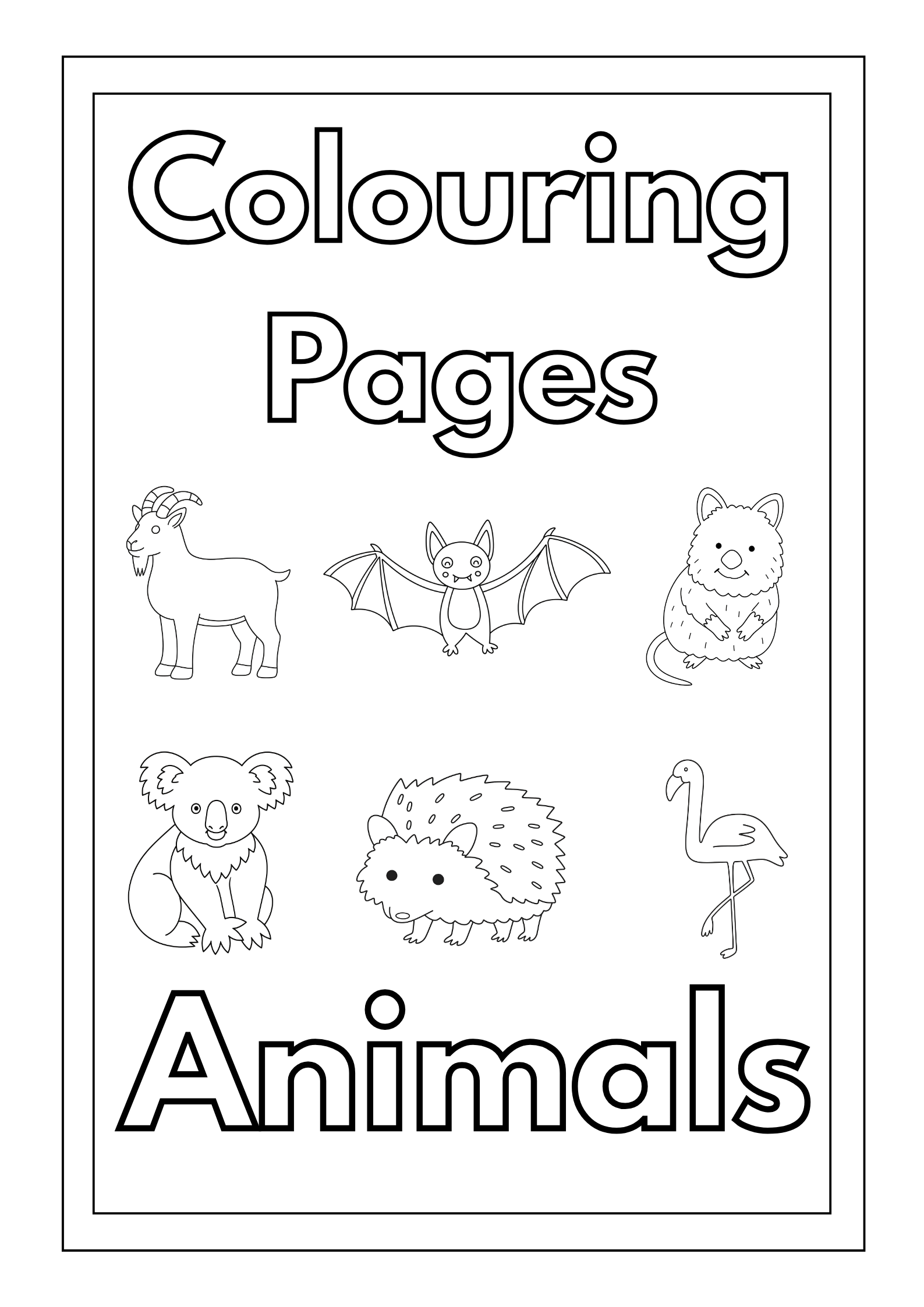 Animal Alphabet Colouring Pages