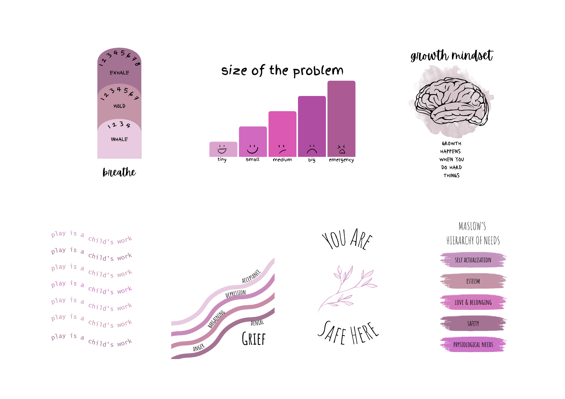 Inspirational Poster Bundle Pink