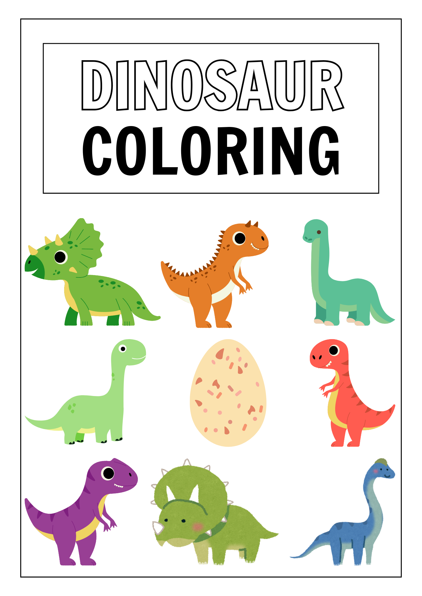 Dinosaur-Themed Colouring Pages