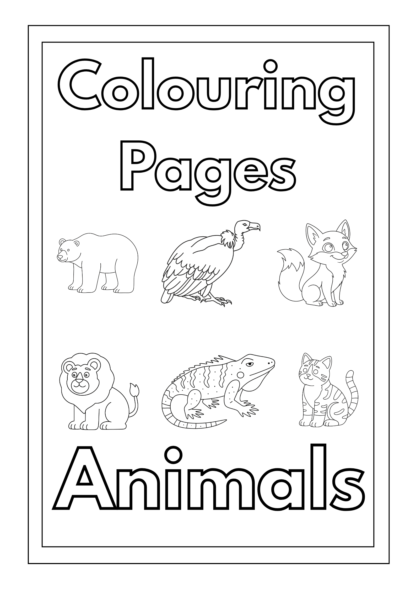 Animal Alphabet Colouring Pages