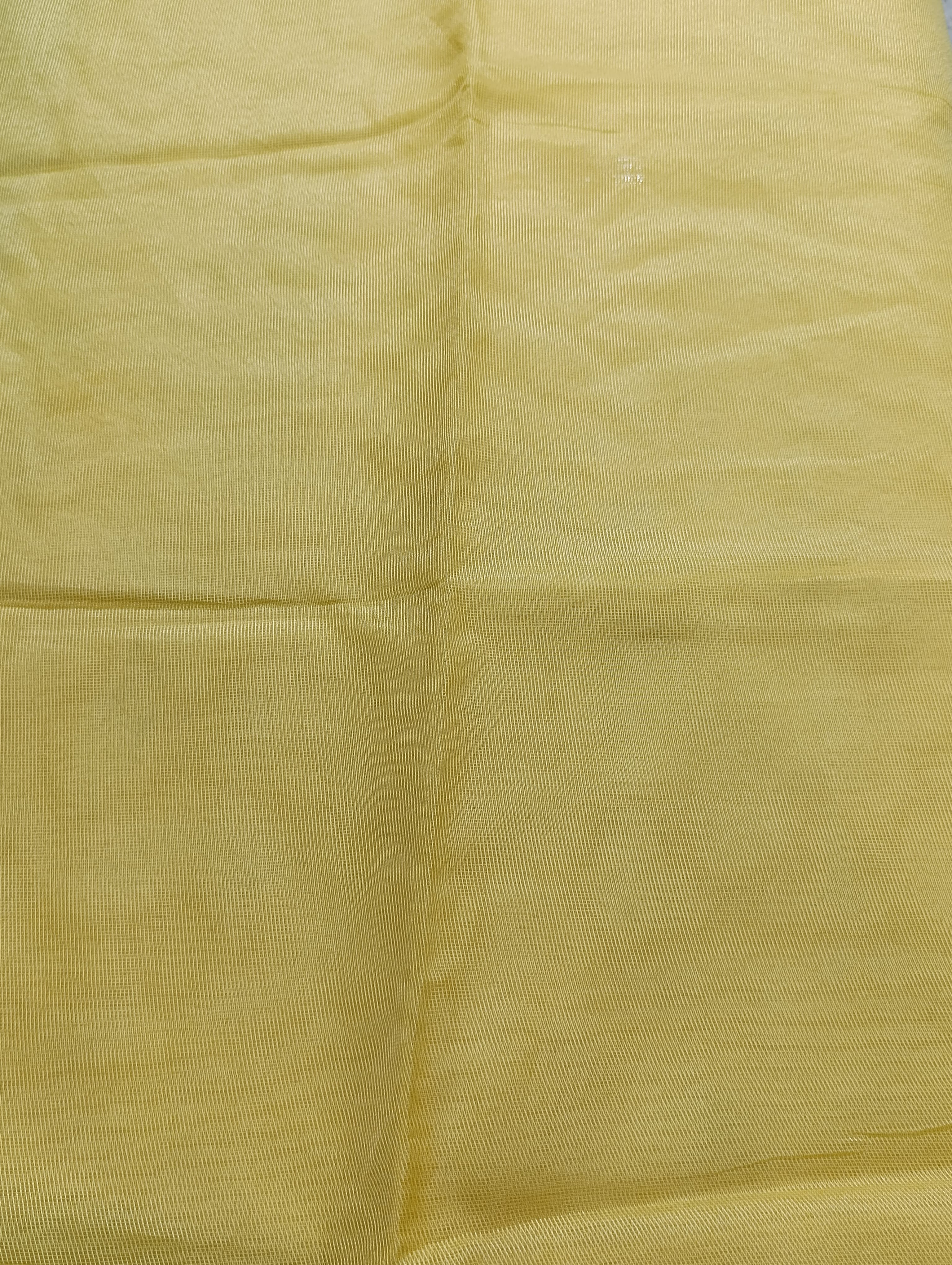 2-Piece Cotton Net Shirt & Dupatta – Soft Yellow Solid