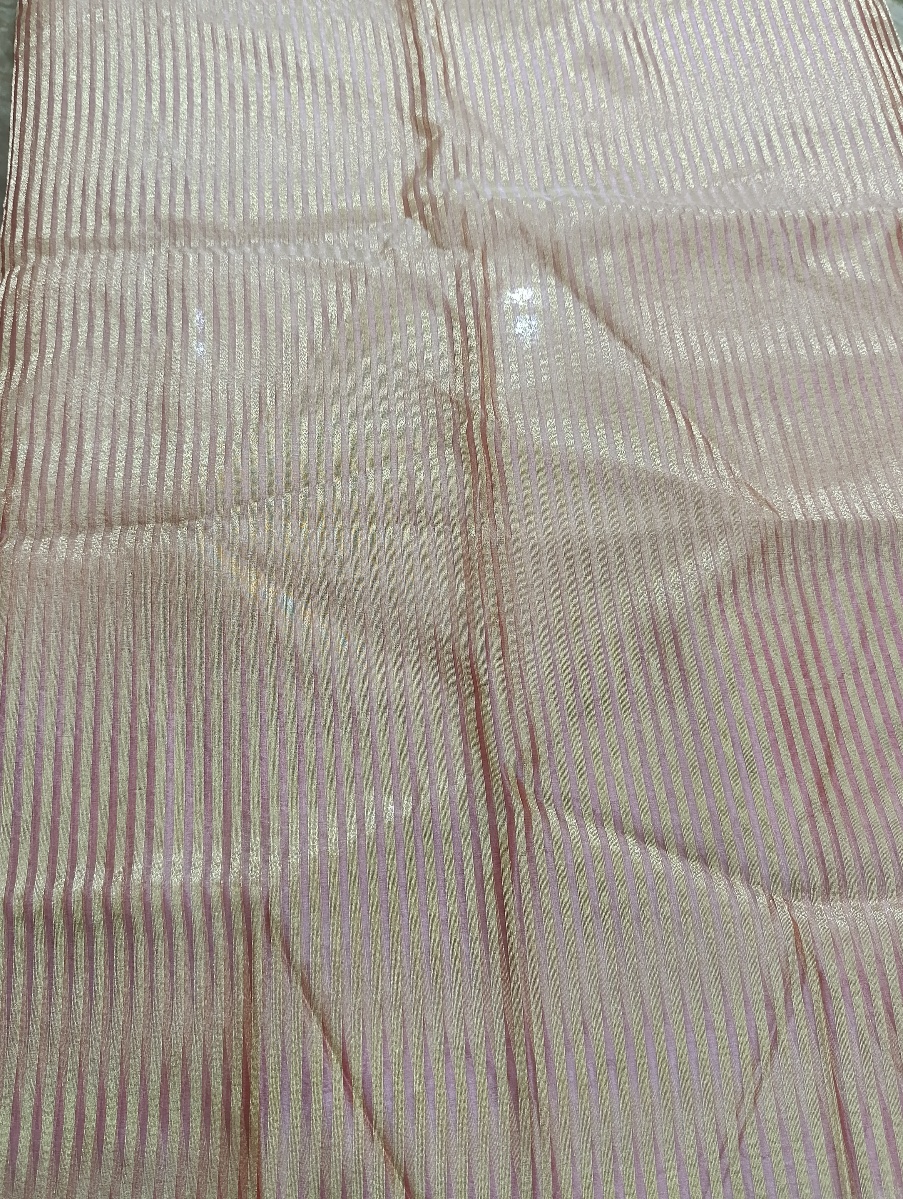 Cotton Net Dupatta – Elegant Striped Design