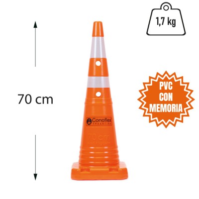 KING CONE LIGHT PVC FLEXIBLE CON MEMORIA 70 cm - 1.7 kg